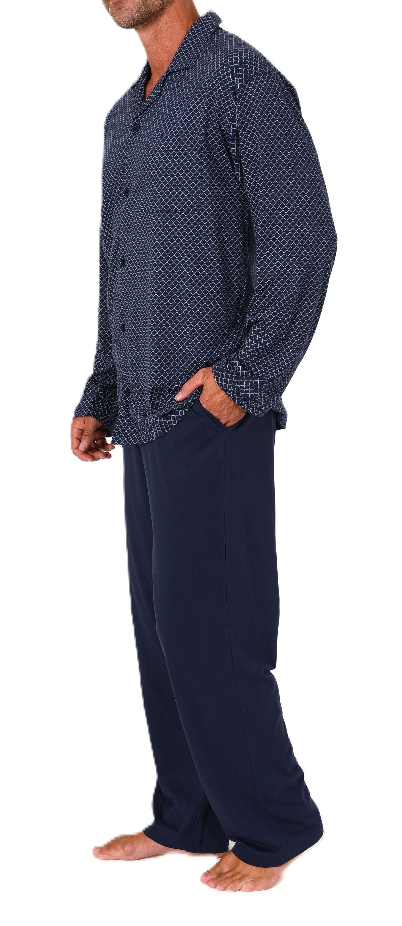 Normann Pyjama Normann Herren Langarm Pyjama zum durchknöpfen, auch in Übergrössen – Bild 4 von 5