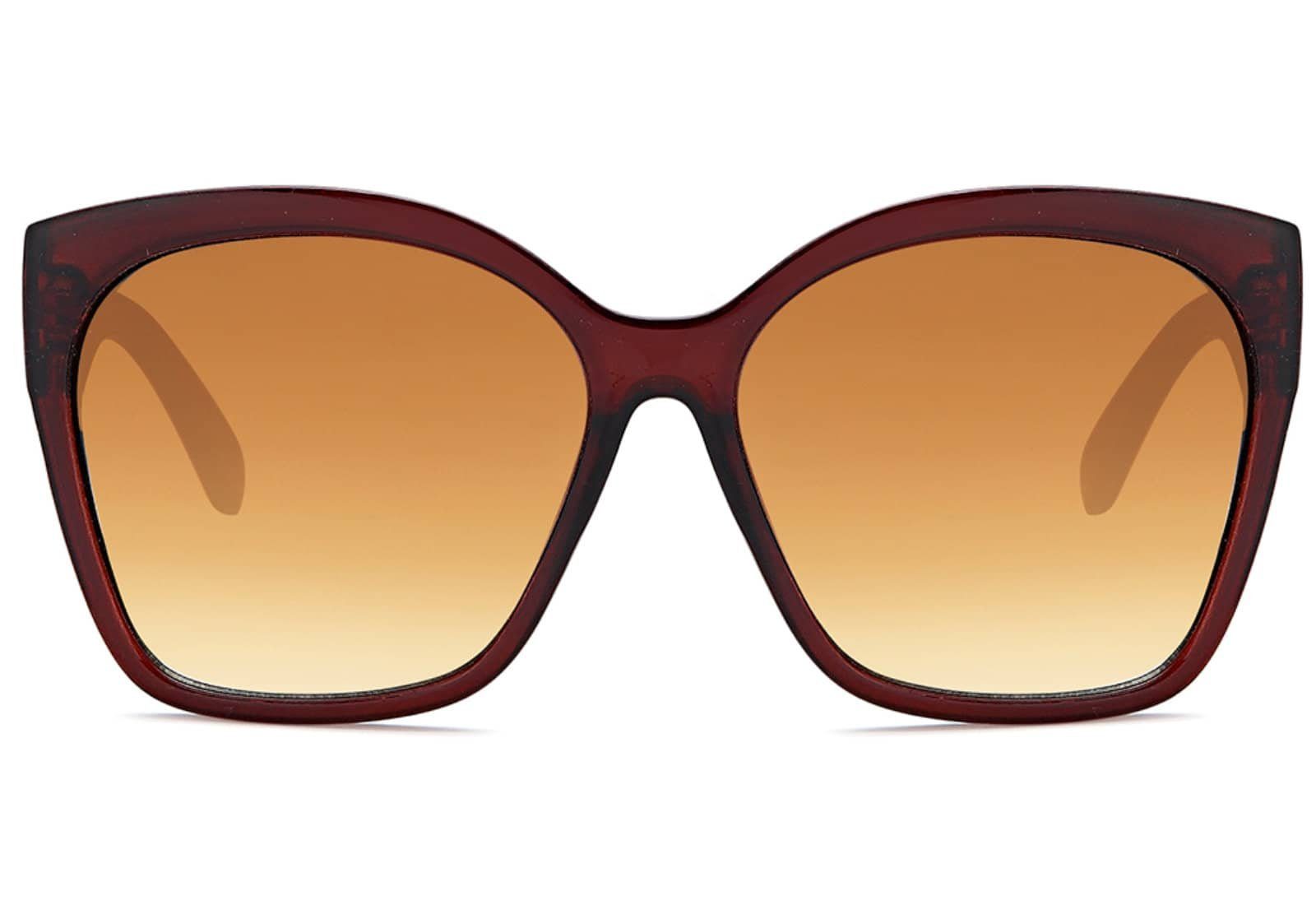 polarisierten (1-St) Dunkelbraun Linsen Retrosonnenbrille mit BEZLIT Sonnenbrille Damen Eyewear Polarisiert
