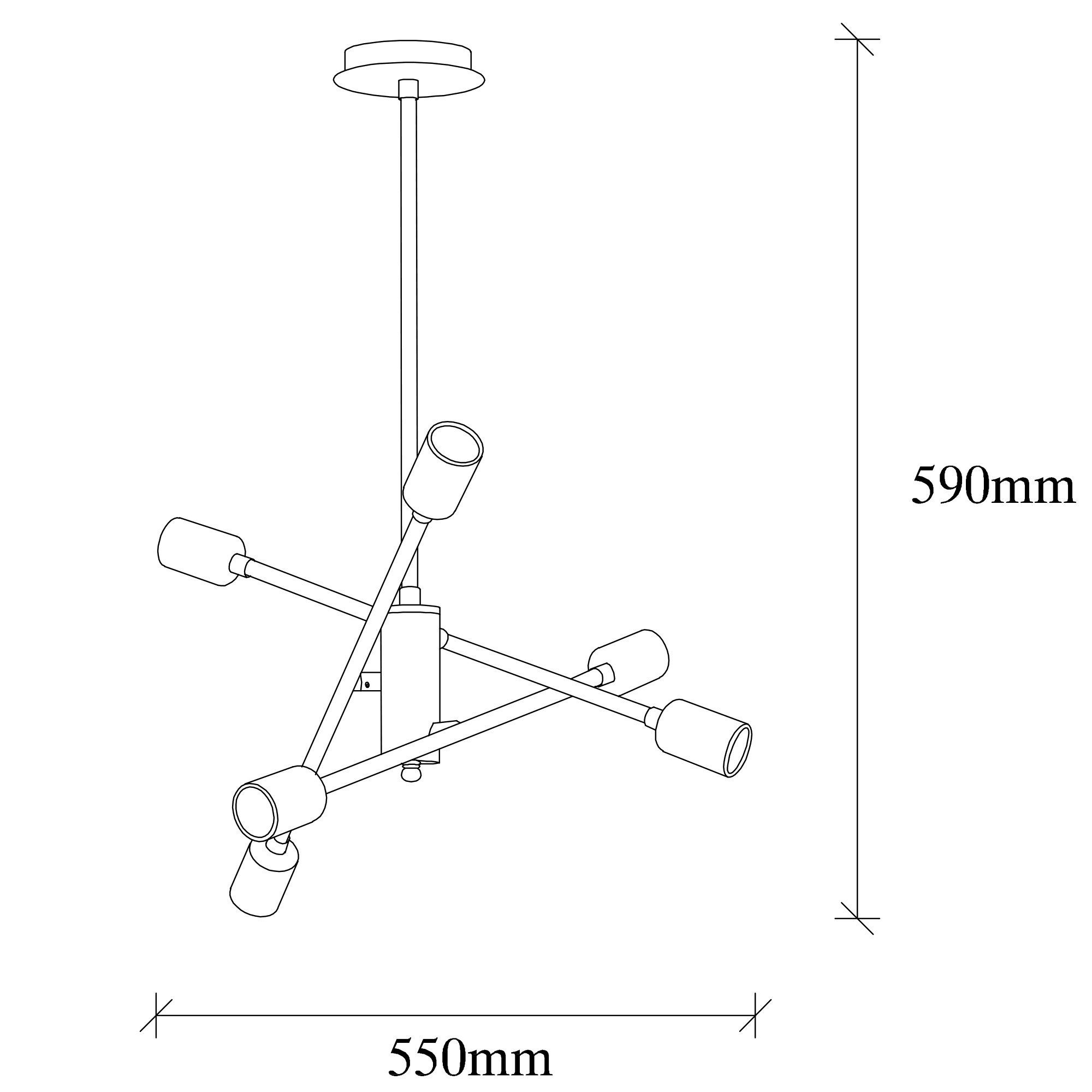 Opviq x 55 cm, Kronleuchter Metallkörper 55 Ozbest TTM, Schwarz,