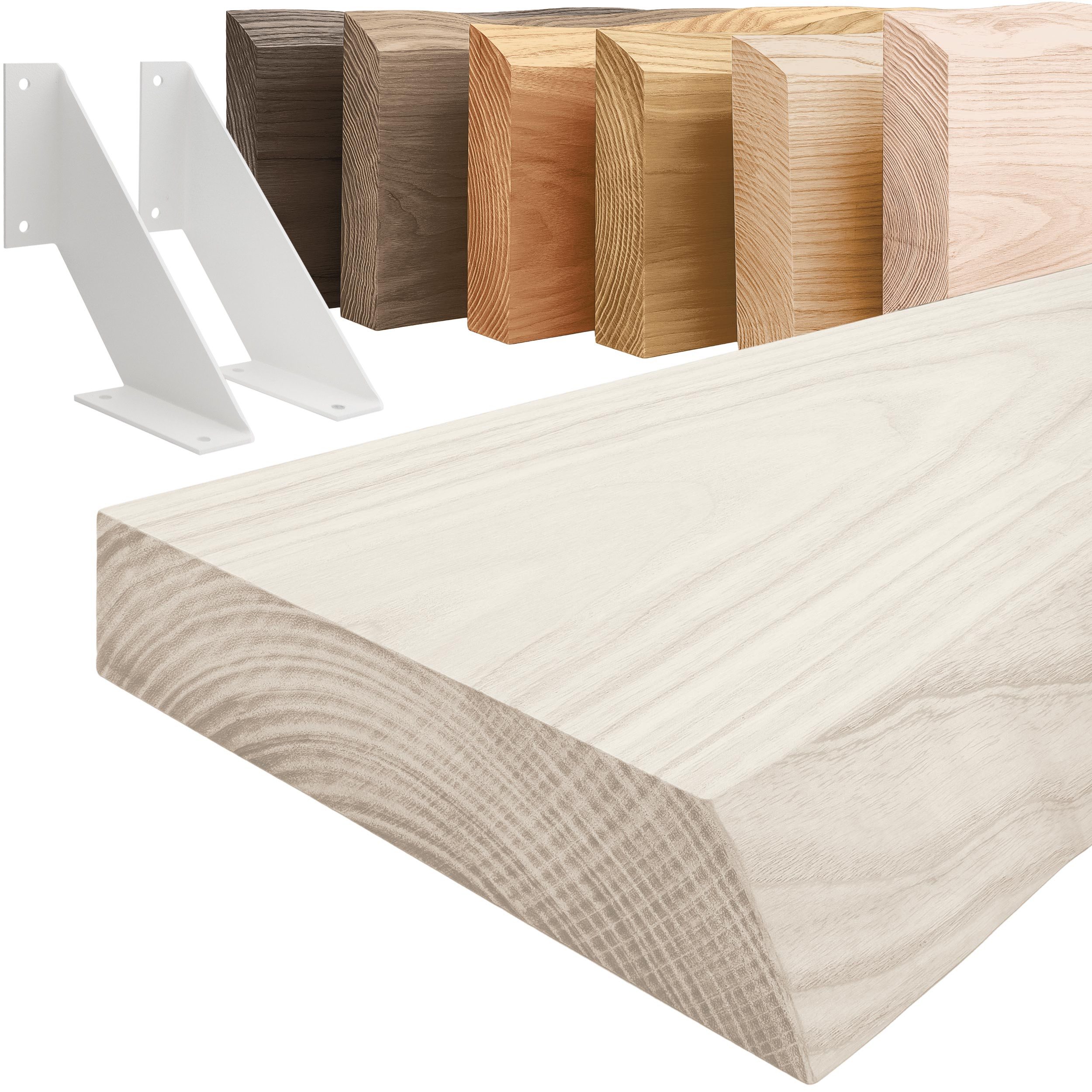 LAMO Manufaktur Wandregal mit weißem Vintage Regalträger 40 cm, Komplett-Se günstig online kaufen