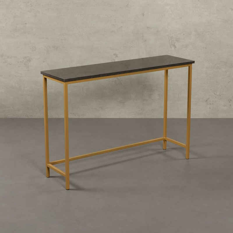 MAGNA Atelier Konsolentisch MONTE CARLO mit Marmor Tischplatte, Ablagetisch, Metallgestell, Naturstein Sideboard, 110x32x70cm