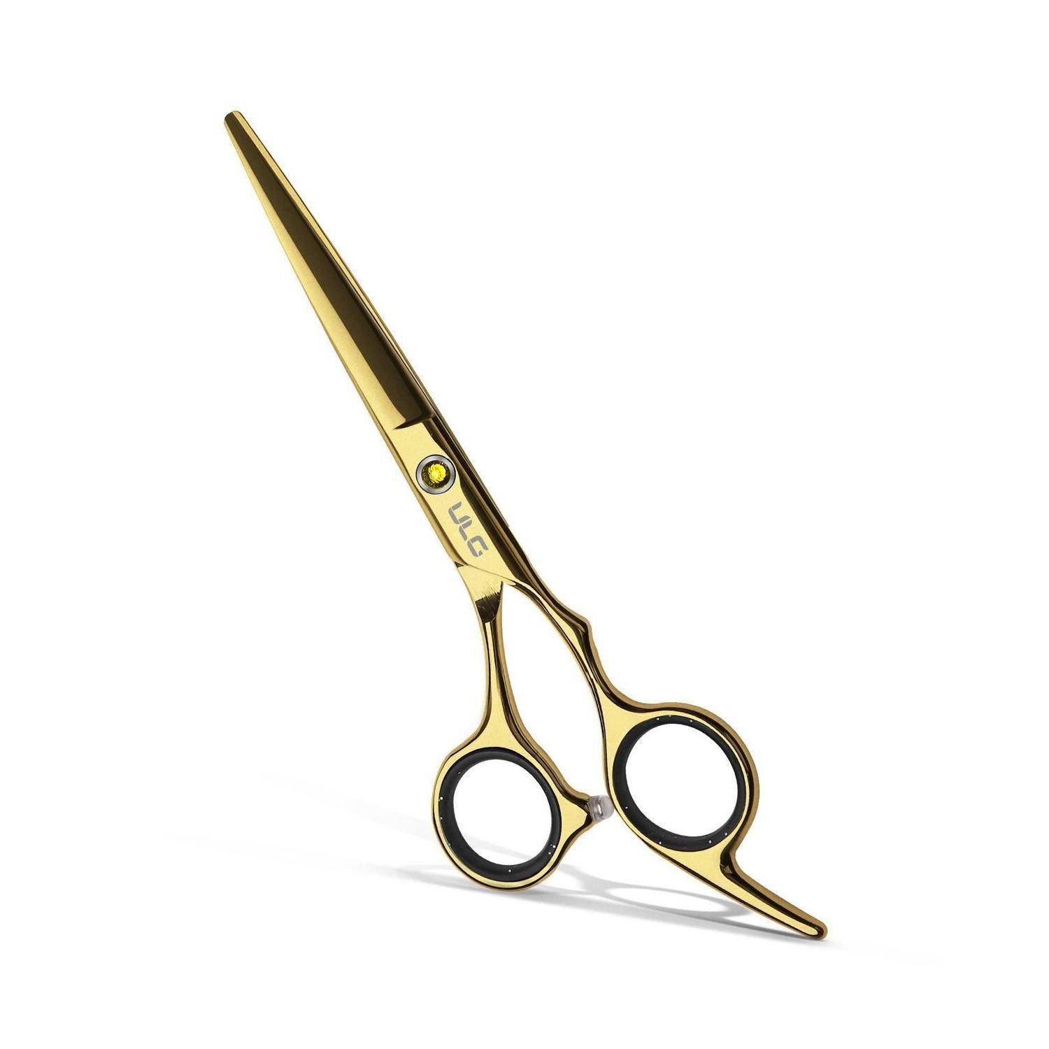 LuxusKollektion Haarschere Haarschere 16,5cm gold Offset Griff Japanstahl