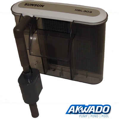 Akwado Aquariumfilter Anhängefilter 350l/h bis 40l Aquarium 3 Watt