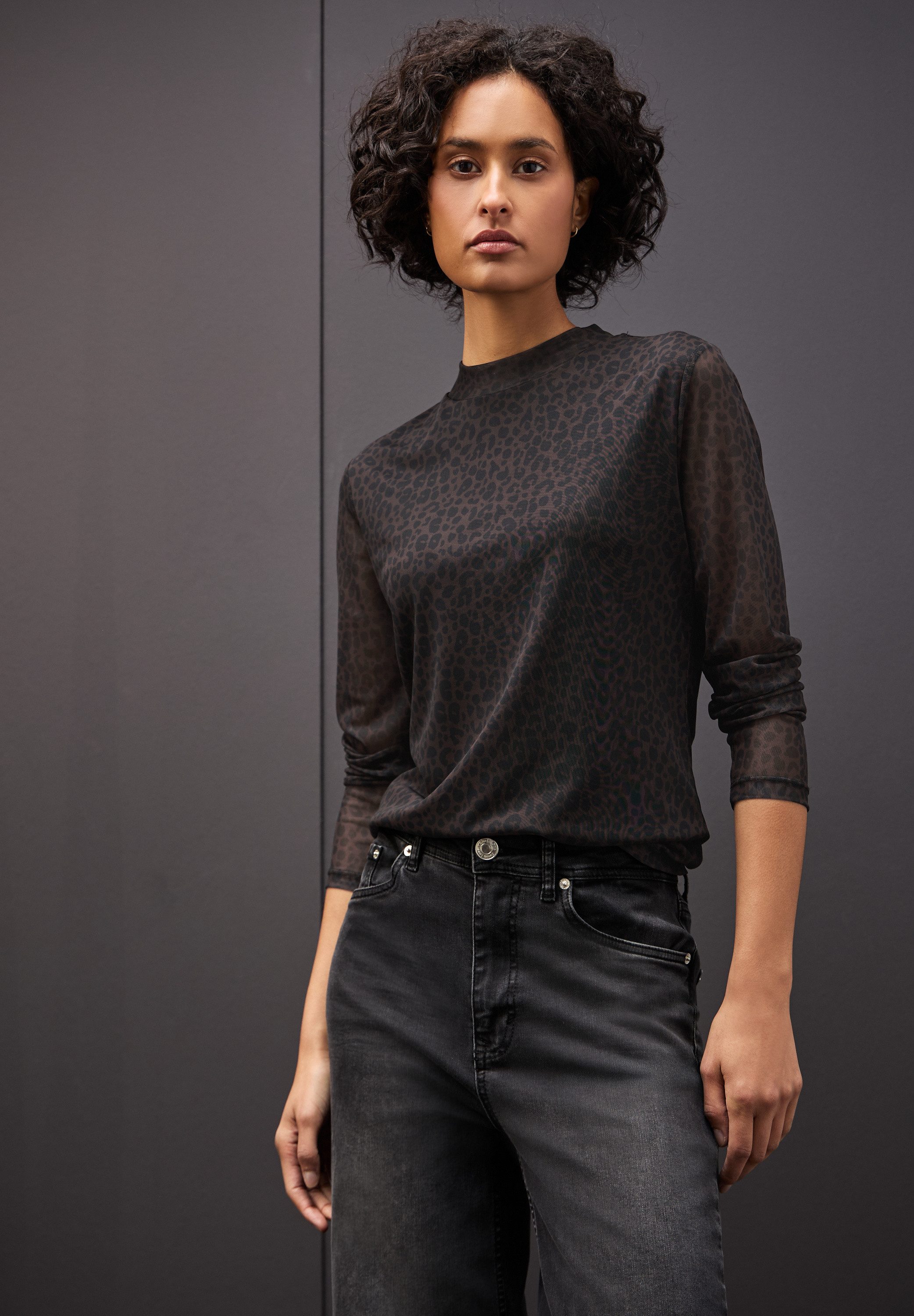 STREET ONE Langarmshirt in transparenter Mesh-Qualität günstig online kaufen