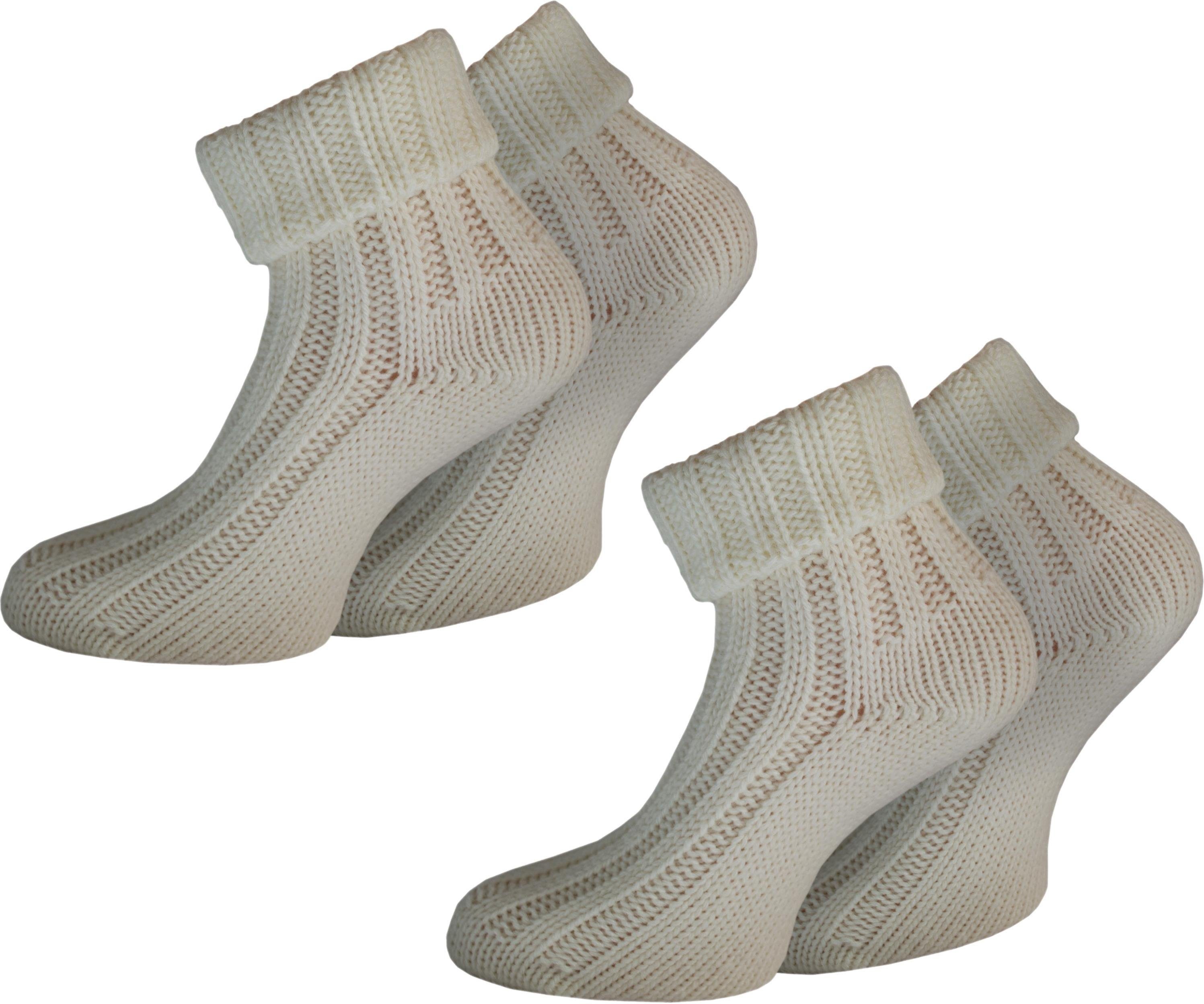 normani Thermosocken 2 Paar Alpaka-Socken mit Umschlag (Set, 2-Paar, 2 Paar) hochwertige Alpaka-Wolle Wollweiß