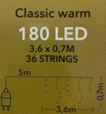 Coen Bakker Deco BV LED-Lichterkette Flex Wire Icicle, Eisregen Lichterkette Außen 3,6m 180 LED warmweiß