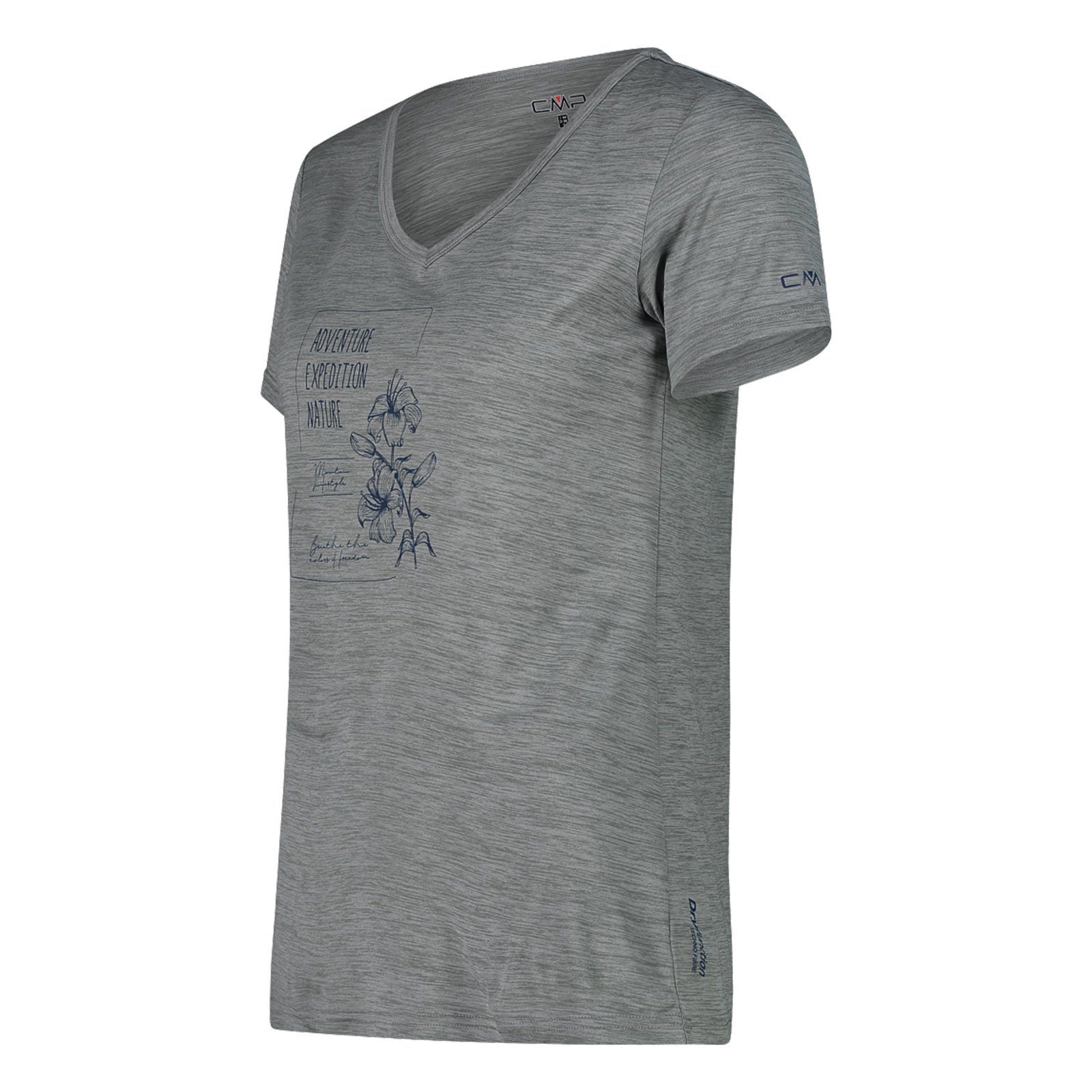 CMP Funktionsshirt T-Shirt Aufdruck / blue dusty mel. 98UN grey mit