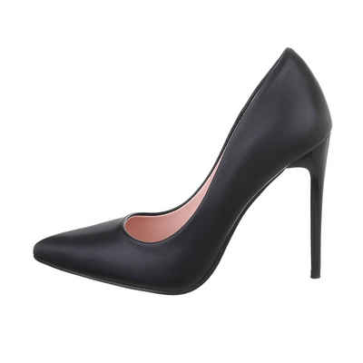 Ital-Design Damen Abendschuhe Elegant High-Heel-Pumps Pfennig-/Stilettoabsatz High Heel Pumps in Schwarz