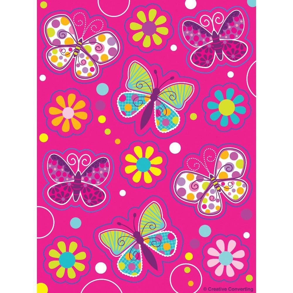 Partystrolche Sticker Sticker Pink Schmetterling, 2 Bögen