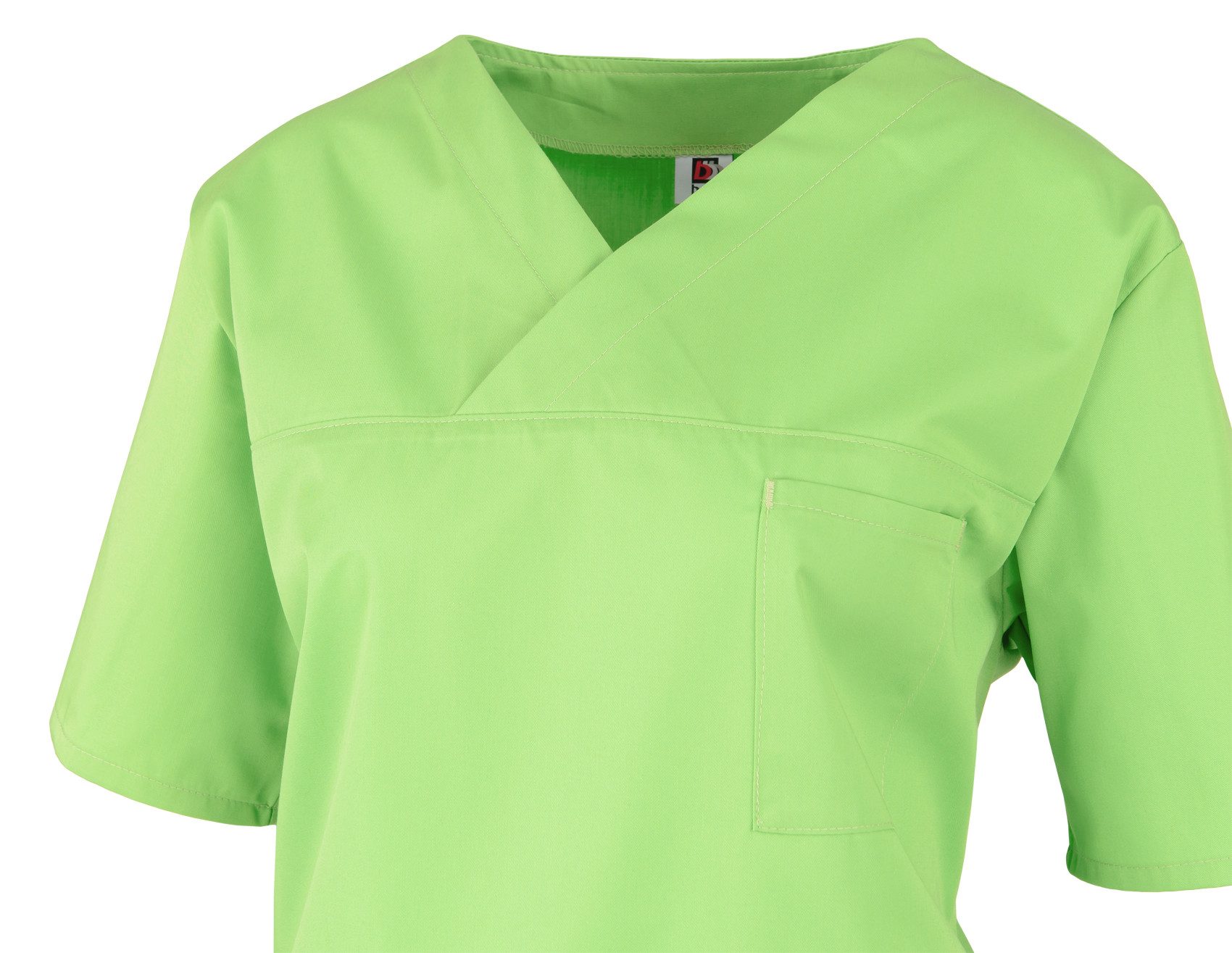 BEB Schlupfbluse beb MEDIZIN/PFLEGE Damen KASACK Kurz V-Neck Baumwollmix Apfelgrün