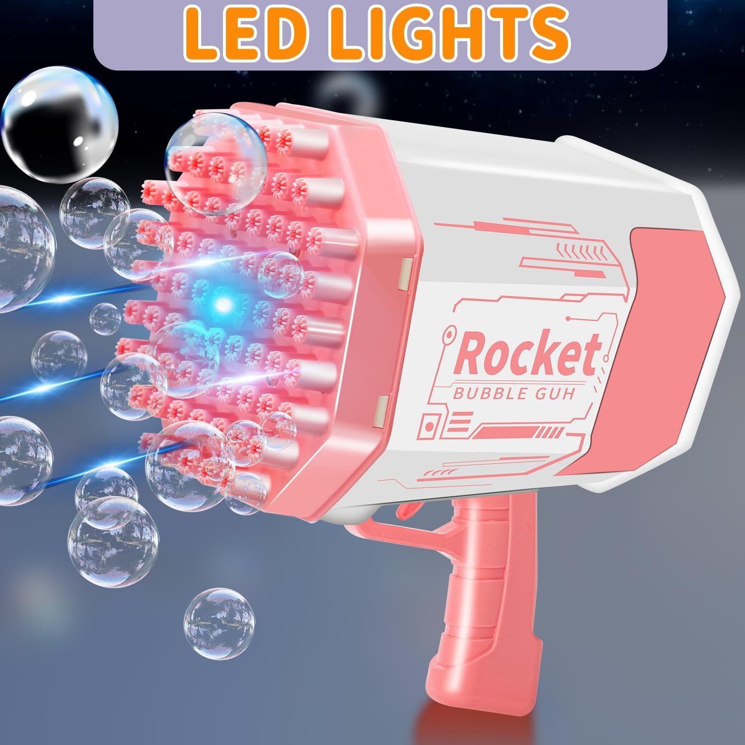 Diyarts Seifenblasenpistole, mit 69 Düsen, Wiederaufladbarem Akku und Zubehör