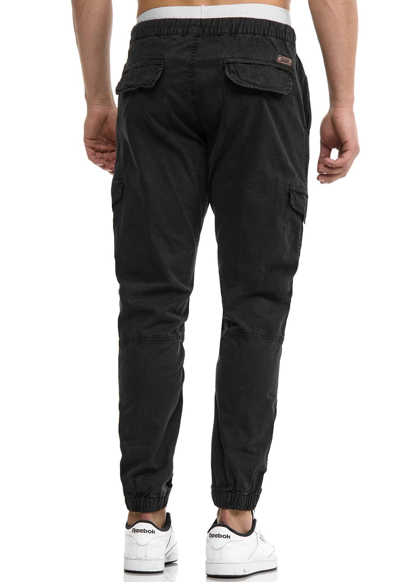 Indicode Cargohose INLevi mit seitlichen Cargotaschen und elastischen Bündchen