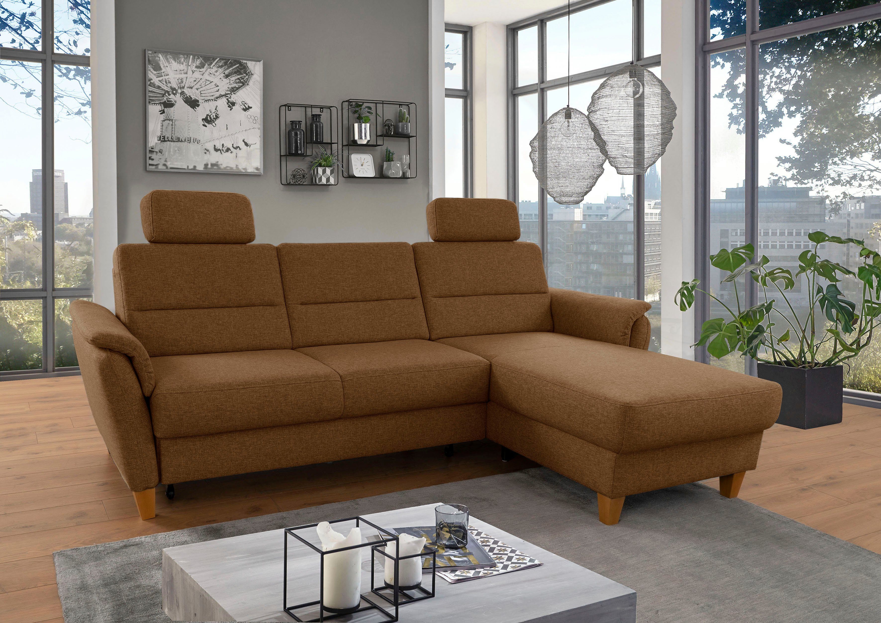 Home affaire Ecksofa Palmera L-Form, Federkern, günstig online kaufen