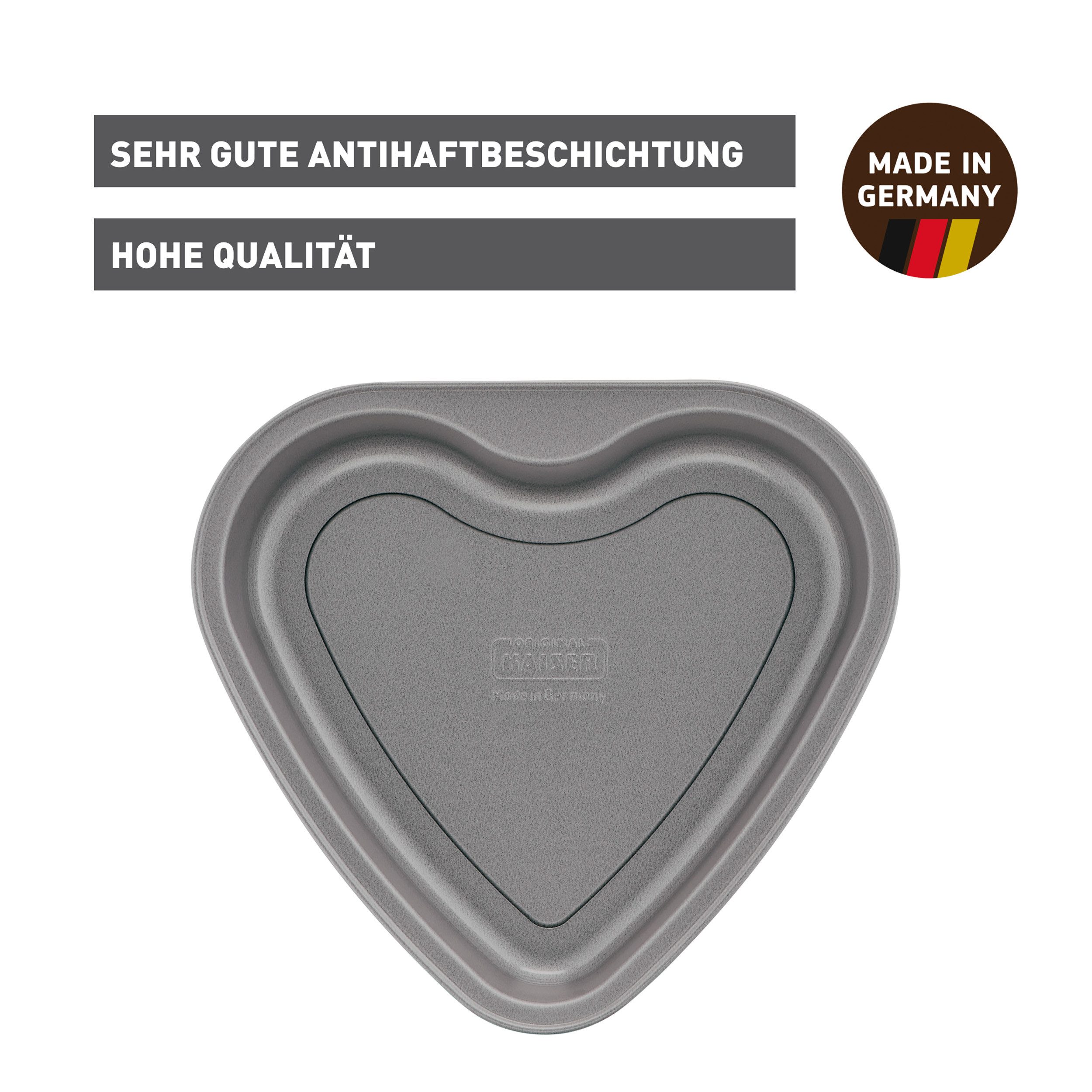 Kaiser Backformen Herzkuchenform Inspiration, (1-tlg), antihaftbeschichteter Stahl, gute Wärmeverteilung, bis 230°C hitzefest
