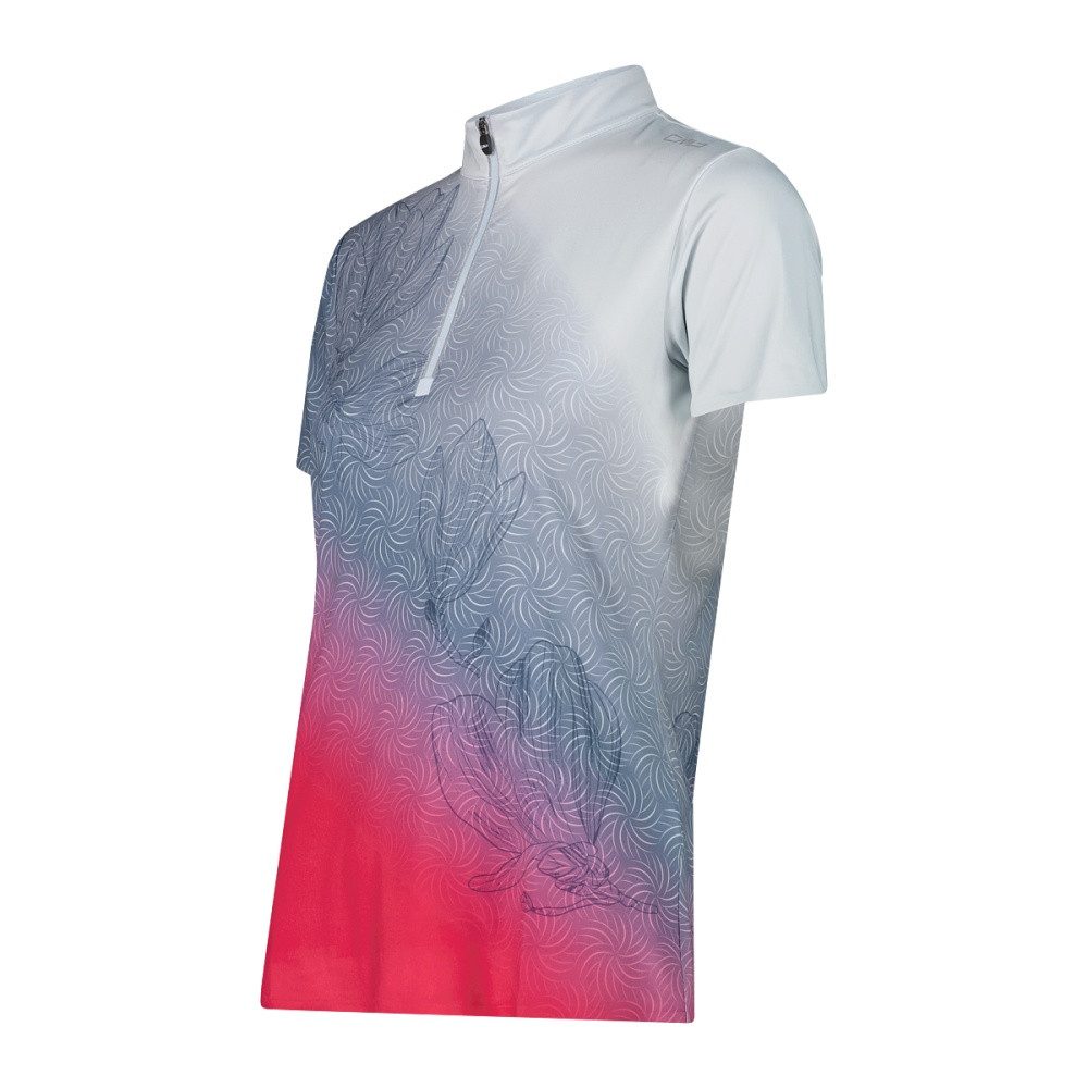 CMP T-Shirt CMP Radshirt für Damen mit durchgehendem Reißverschluss und Blumenprin