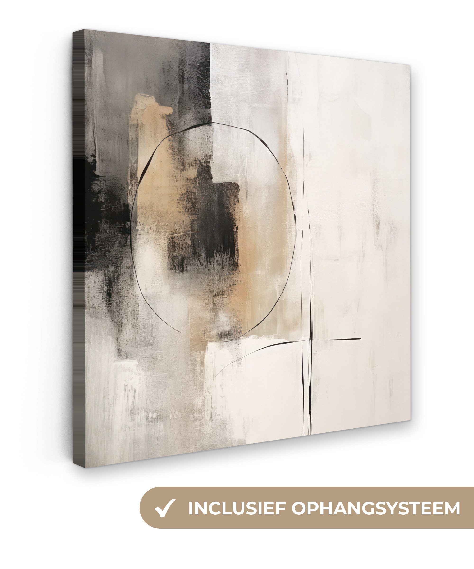 OneMillionCanvasses® Leinwandbild Kunst - Abstrakt - Grau - Industriell, Fotodruck (1 St), Wandbild, Deko Schlafzimmer Wohnzimmer Flur 20x20 cm