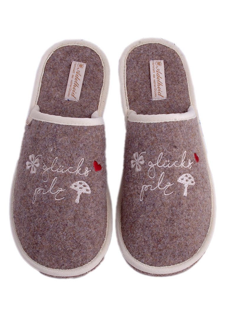 ADELHEID Glückspilz haselnuss Filzpantoffel Pantoffel