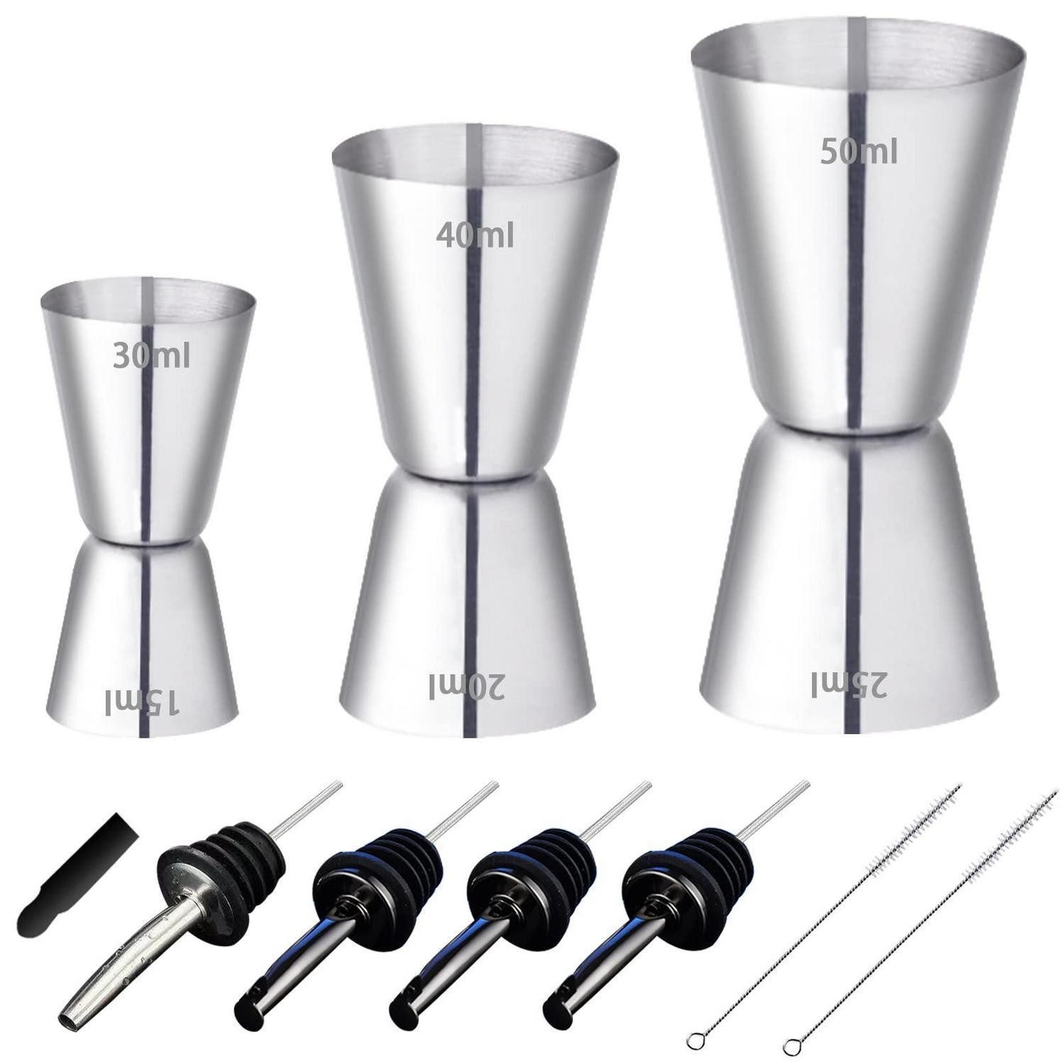 LuxusKollektion Barmaß Cocktail Messbecher Set Edelstahl Dual Jigger m. Skala