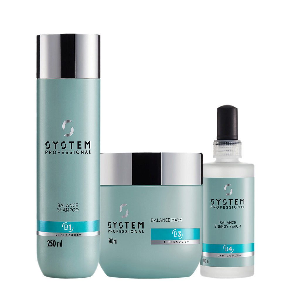 System Professional Haarpflege-Set System Professional Balance 3er Set Shampoo + Maske + Energy Serum, 3-tlg., Friseur, reichhaltig