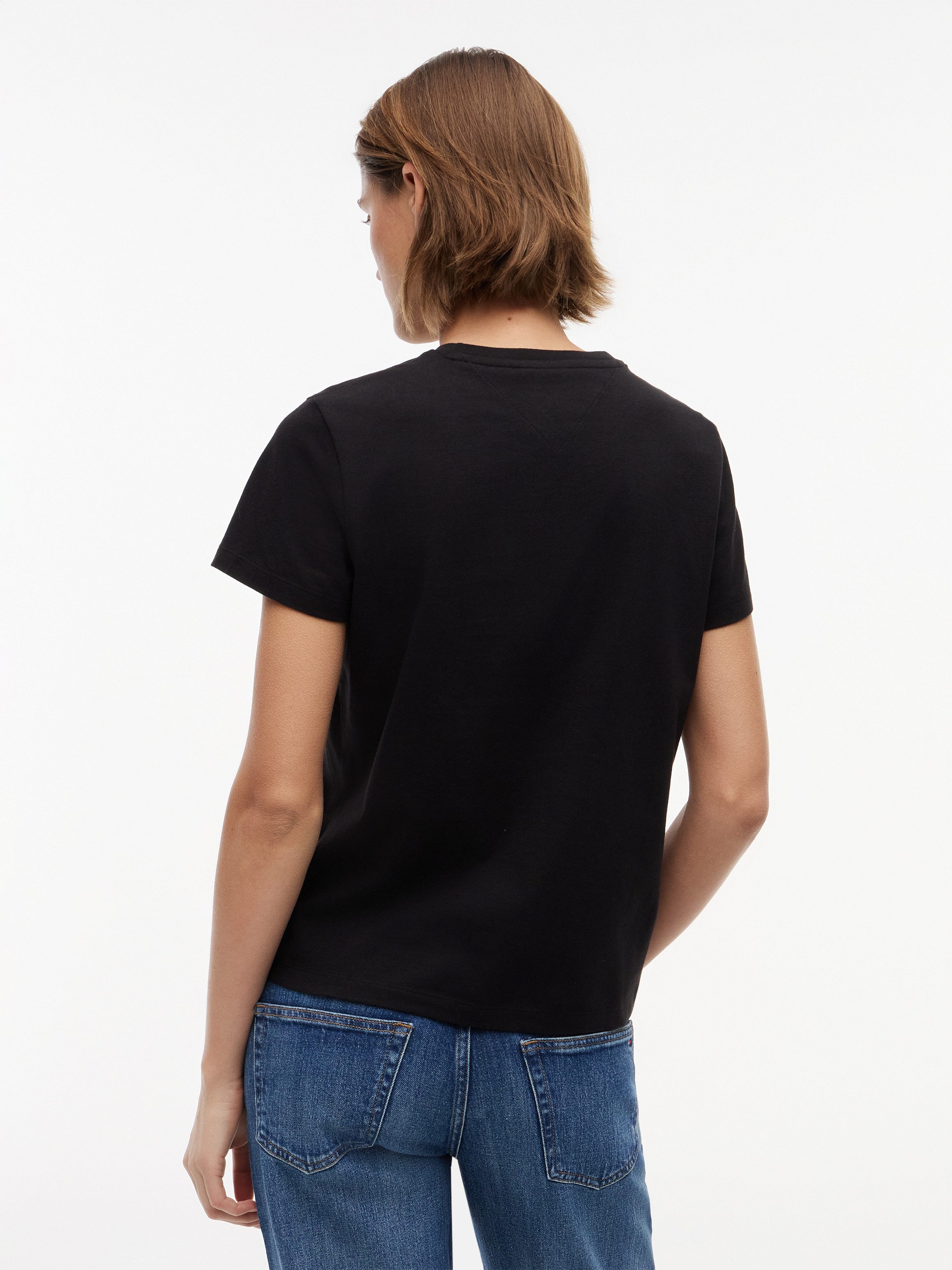 Tommy Jeans Kurzarmshirt TJW REG US LINEAR SS TEE Baumwollmischung, regular fit, Logo