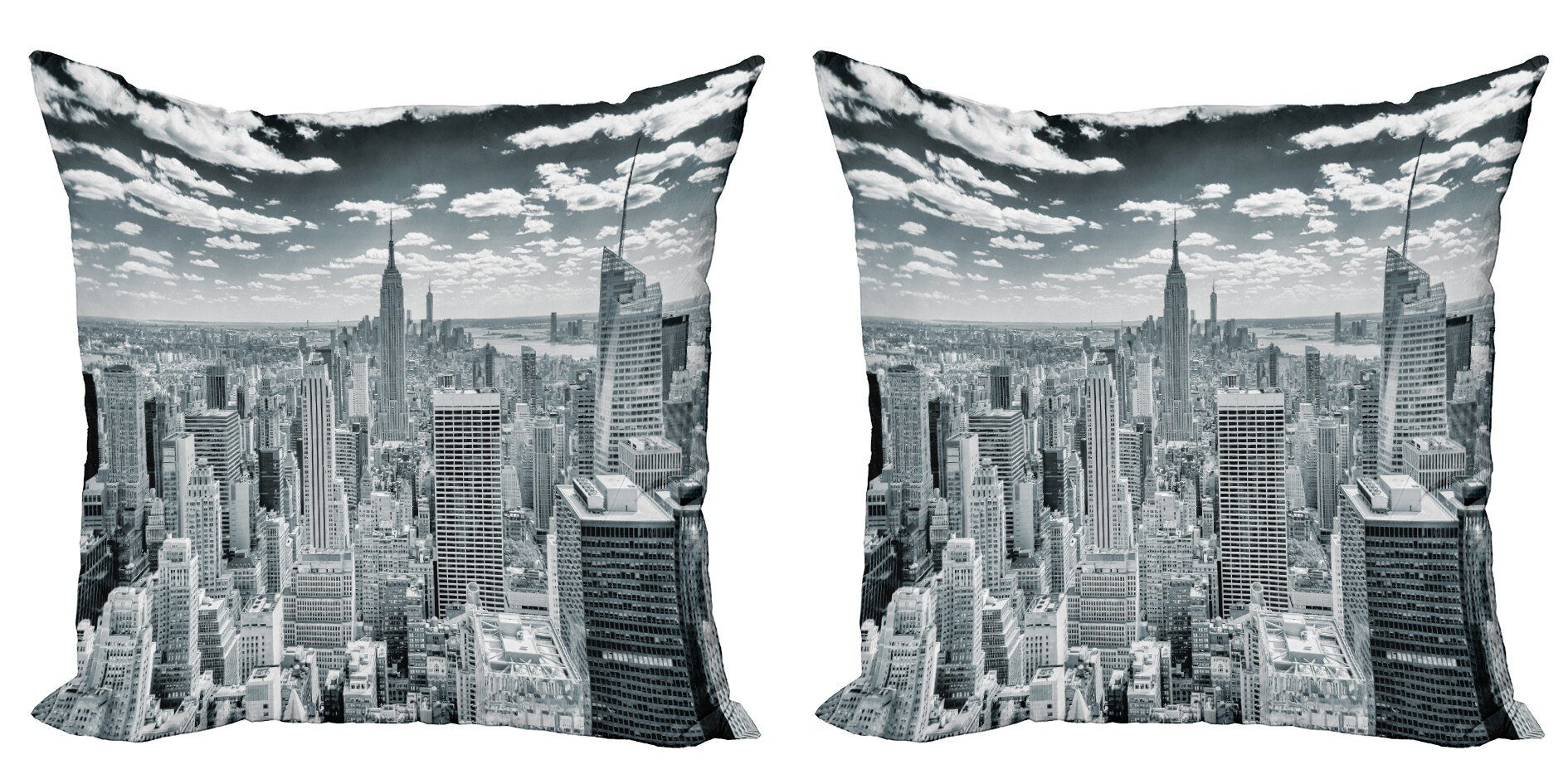 Kissenbezüge Modern Accent Doppelseitiger Digitaldruck, Abakuhaus (2 Stück), Stadt Manhattan Stadtlandschaft