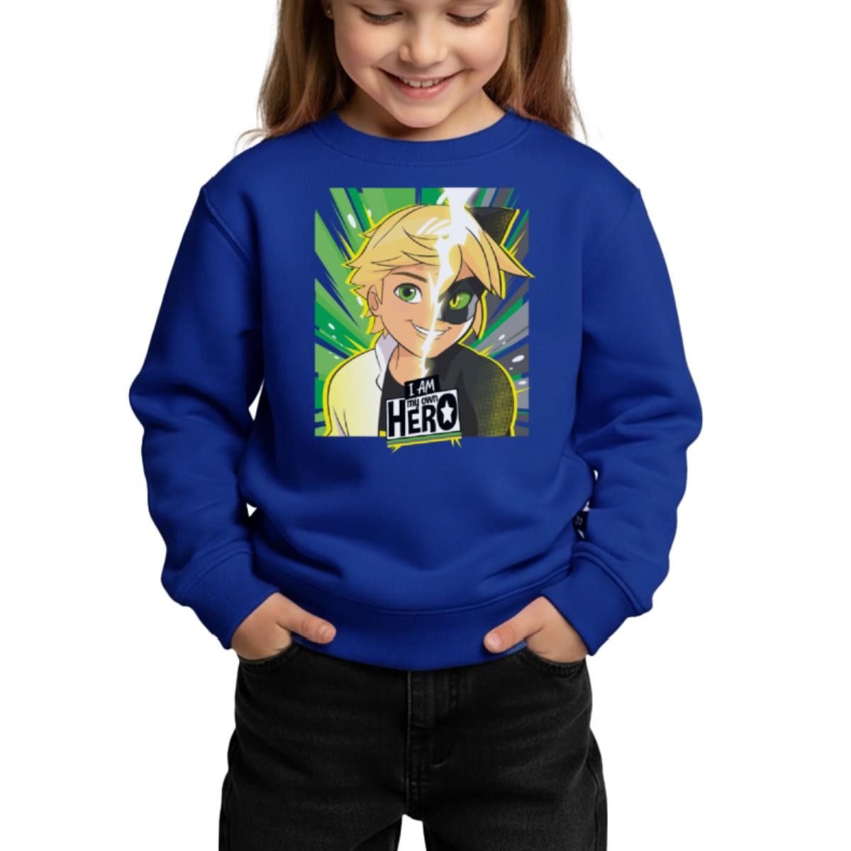Spreadshirt Sweatshirt Miraculous I Am My Own Hero Adrien Cat Noir Kinder Premium Pullover (1-tlg)
