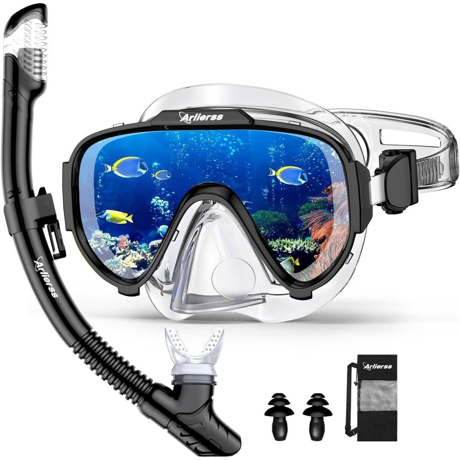 LuxusKollektion Tauchset Schnorchelset Erwachsene Anti-Fog Taucherbrille Trockenschnorchel