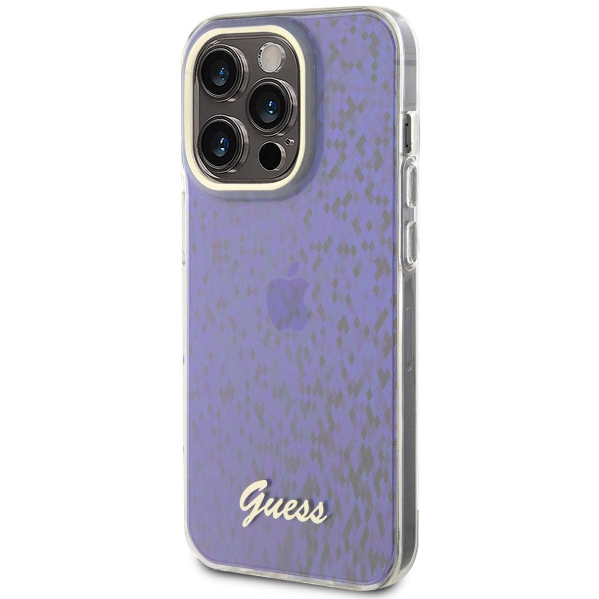 Guess Backcover Guess Faceted Mirror Back Cover für das Apple iPhone 15 Pro - Blau