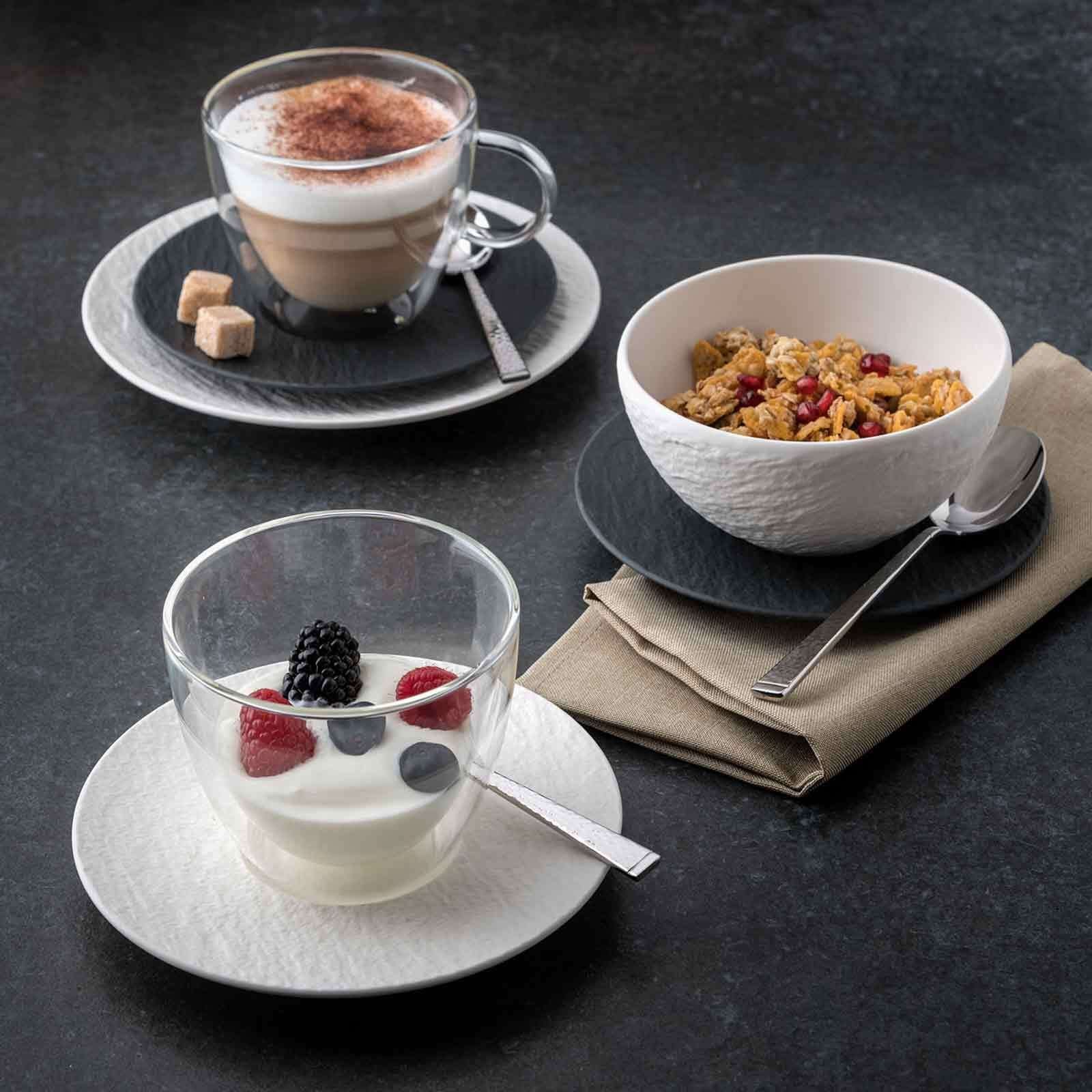 Villeroy & Boch Latte-Macchiato-Glas Manufacture Rock Café au Lait-Set 250 ml 6er Set, 12-tlg., Material-Mix