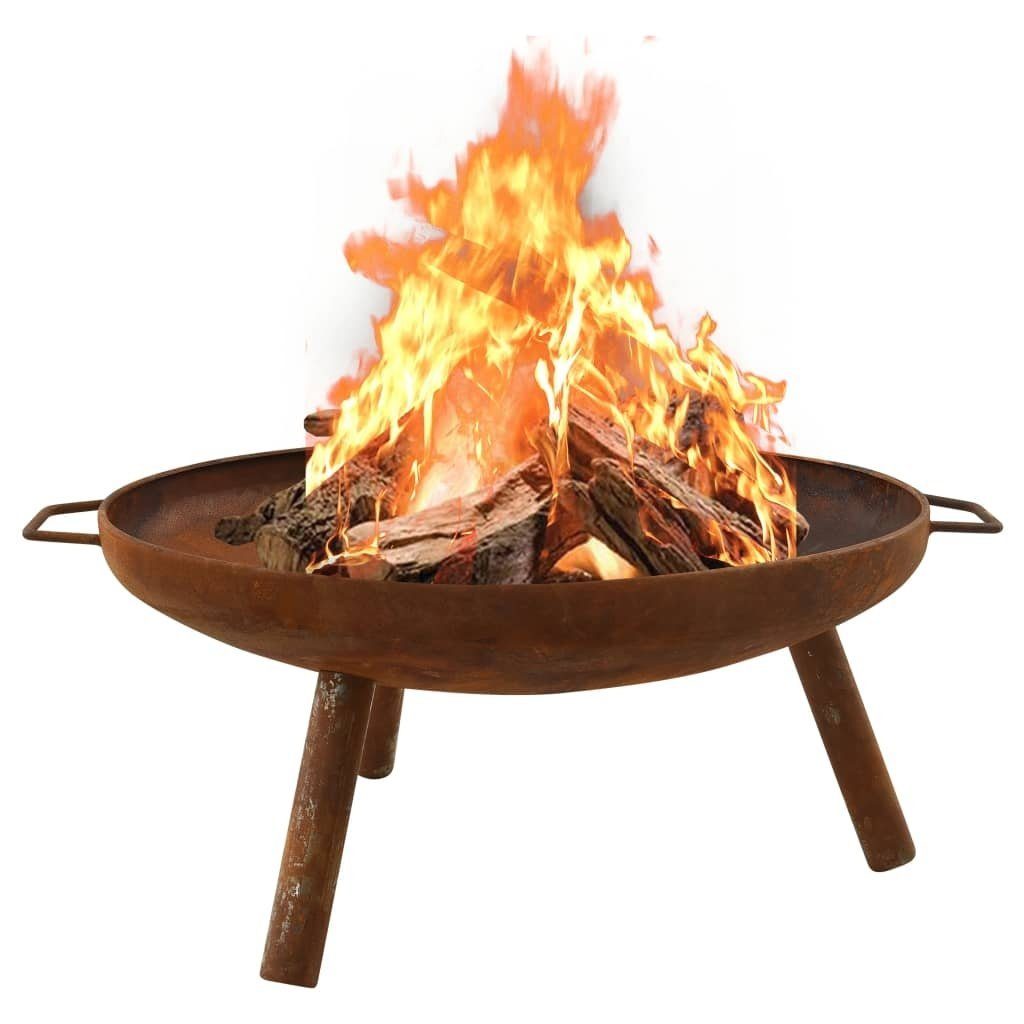 vidaXL Feuerschale aus Stahl mit rustikaler Beschichtung in Braun, (DxH: 59x28 cm)