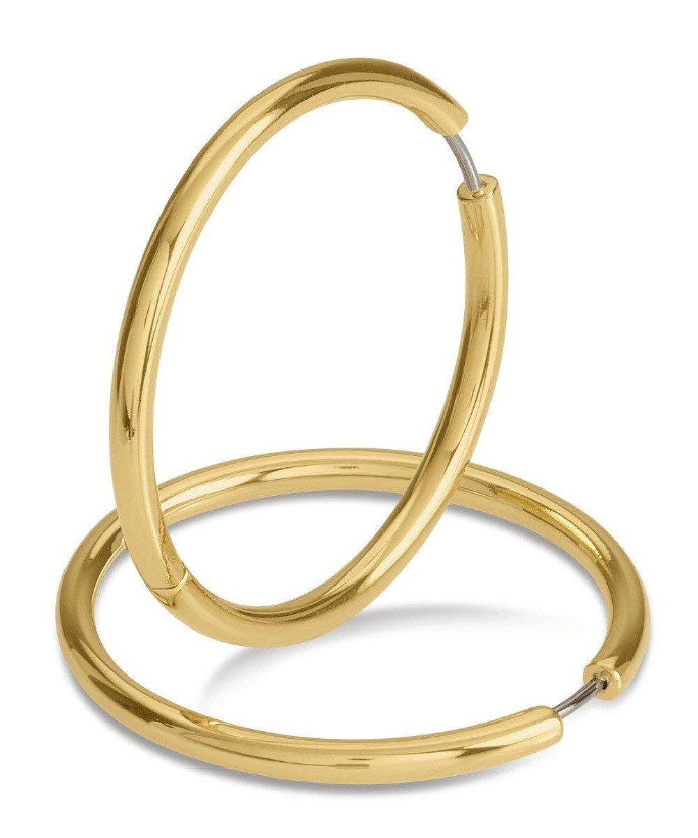 Paar Creolen Damen-Creolen Titan Goldfarben 38 mm
