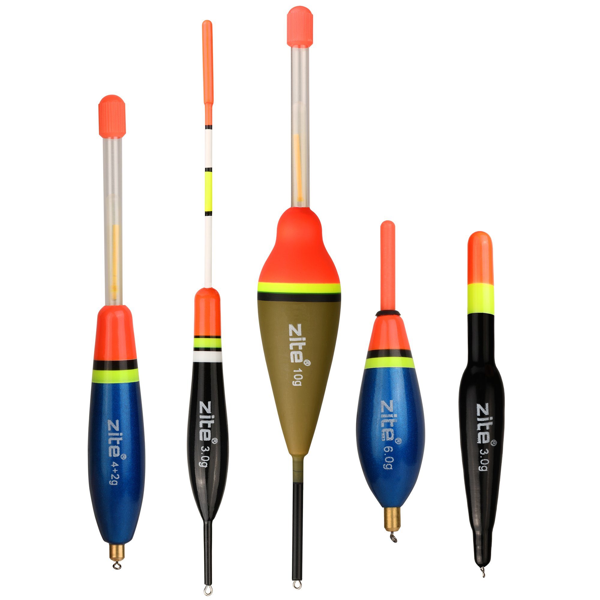 Zite Allroundpose in Transportrohr 20 Stück vielfältiges Set Schwimmer-Posen 0,8-10 g, (20-St)