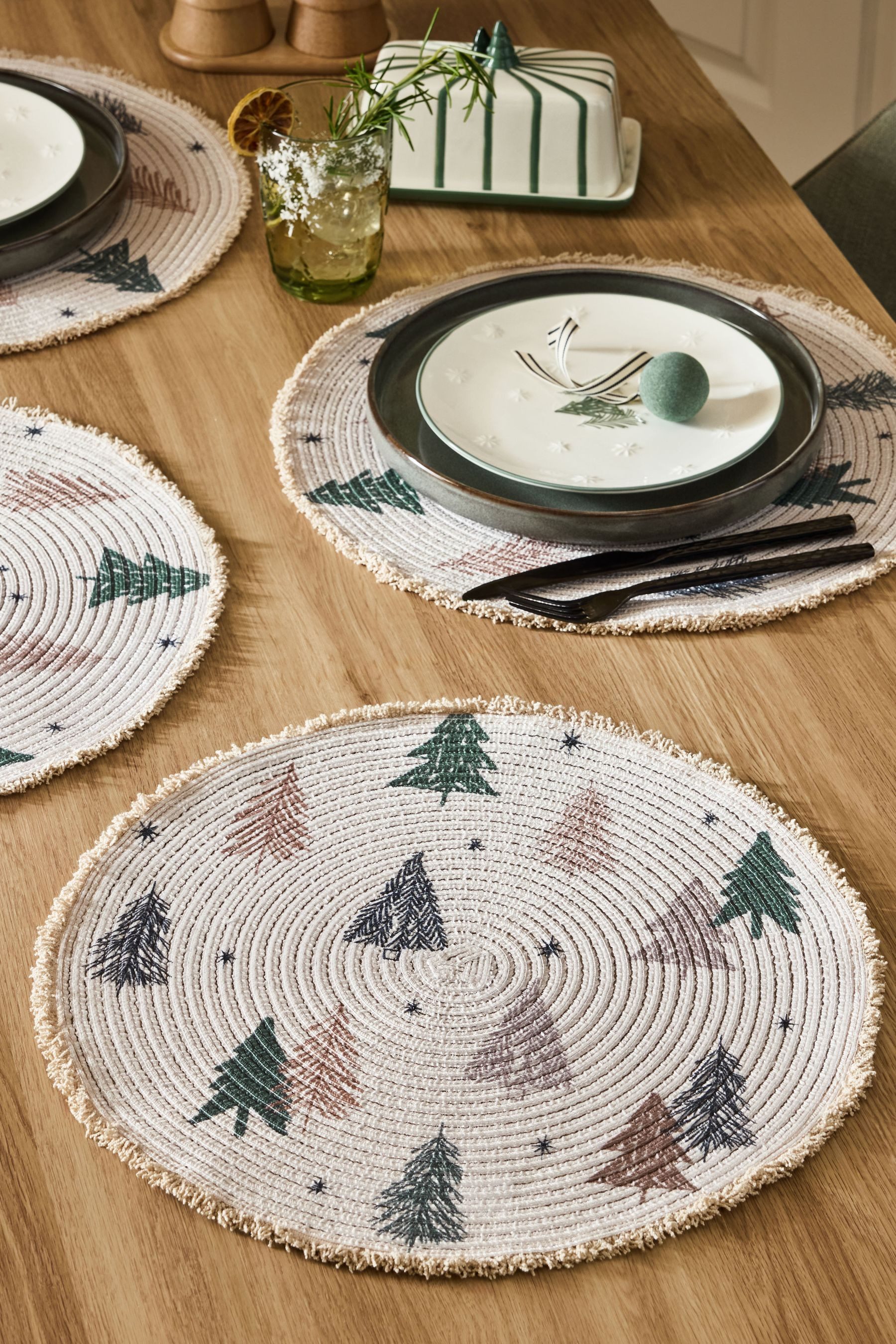 Next Platzset 4er-Set Platzsets mit Fransen, Scandi/Weihnachten, (1-St)