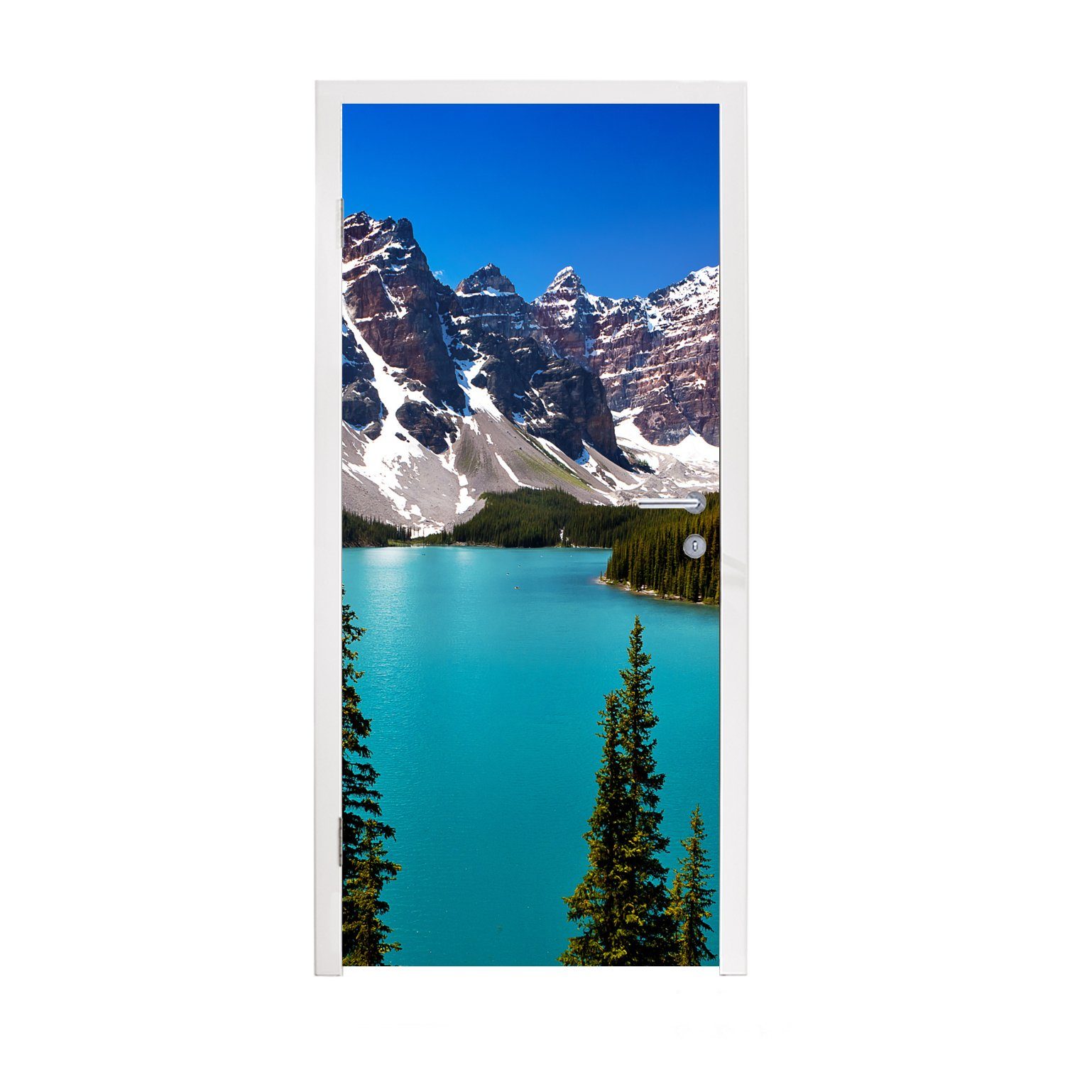 MuchoWow St), in Fototapete Nordamerika, (1 für im bedruckt, Matt, Tal cm 75x205 Tür, Türtapete Türaufkleber, Banff-Nationalpark