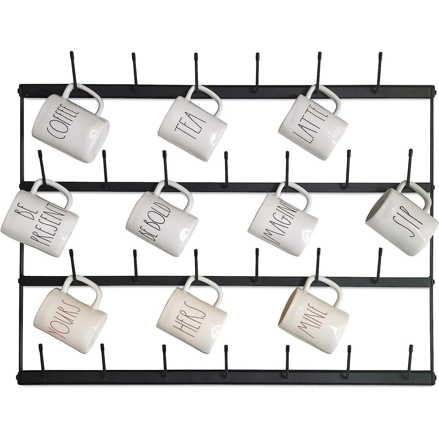 LuxusKollektion Gläserhalter Tassenhalter Wand Metall 4-stufig Vintage, 1-tlg.