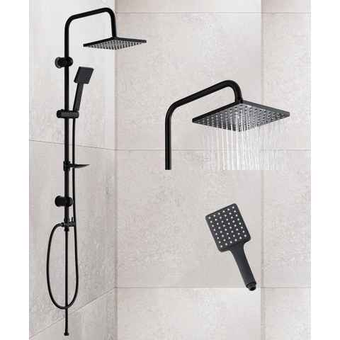 Faizee Möbel Duschsystem Duschsystem Regendusche Set Schwarz Dusch Set, Höhe 97 cm