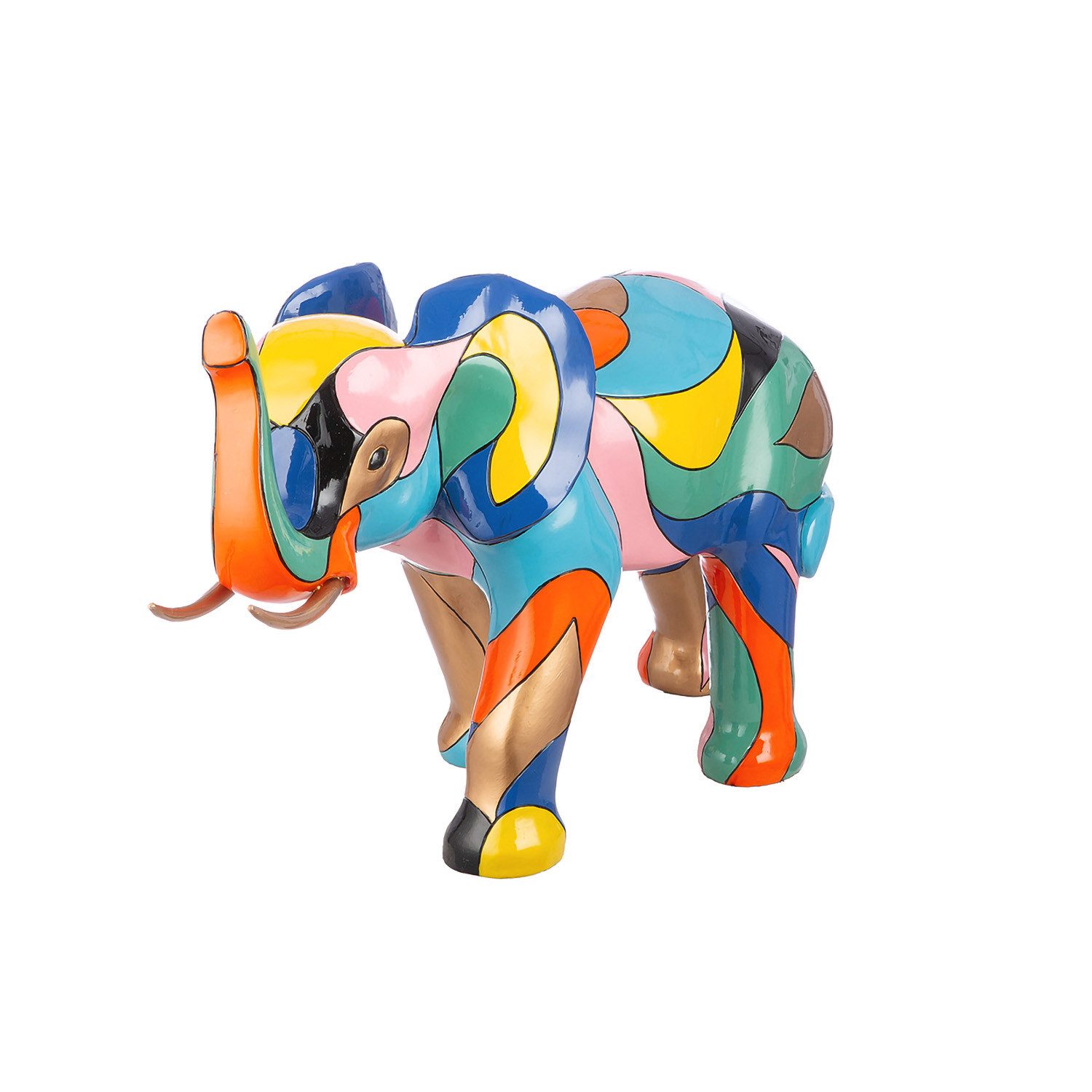 Dekofigur COLORBLOCK 2. WAHL FIGUR - Breite 58 cm - Kunstharz - bunt - Elefant