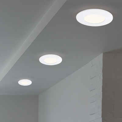 etc-shop LED Einbaustrahler, Neutralweiß, LED Einbaulampe Badezimmerleuchte weiß Kunststoff IP23 D 8,5 cm