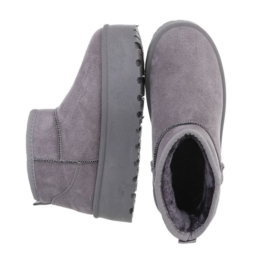 Ital-Design Damen Snowboots Freizeit Snowboots Plateaustiefeletten Snowboots (87124653) Flach Plateaustiefeletten in Grau