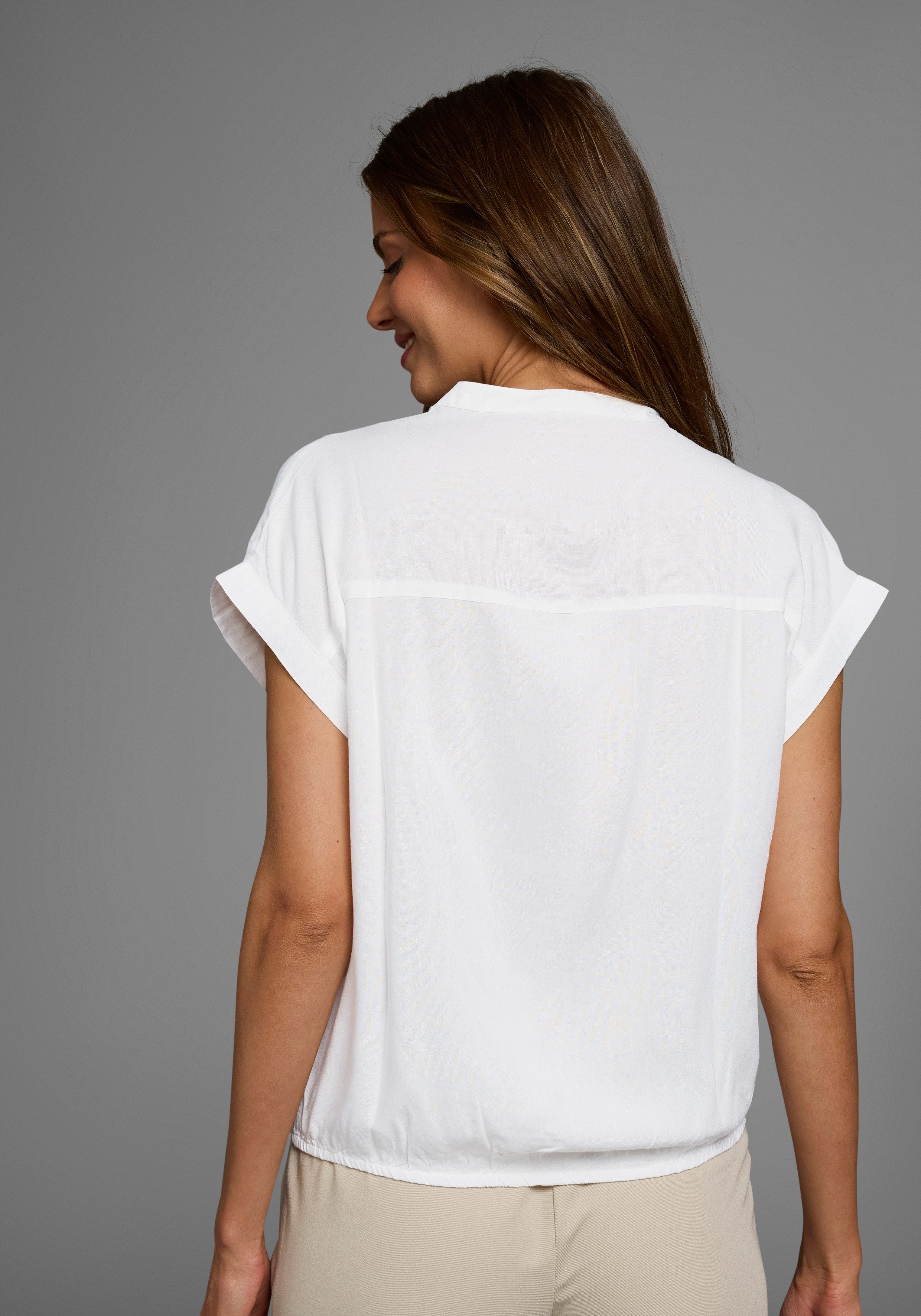 Boysen's Hemdbluse im Oversized-Style mit Ballonsaum