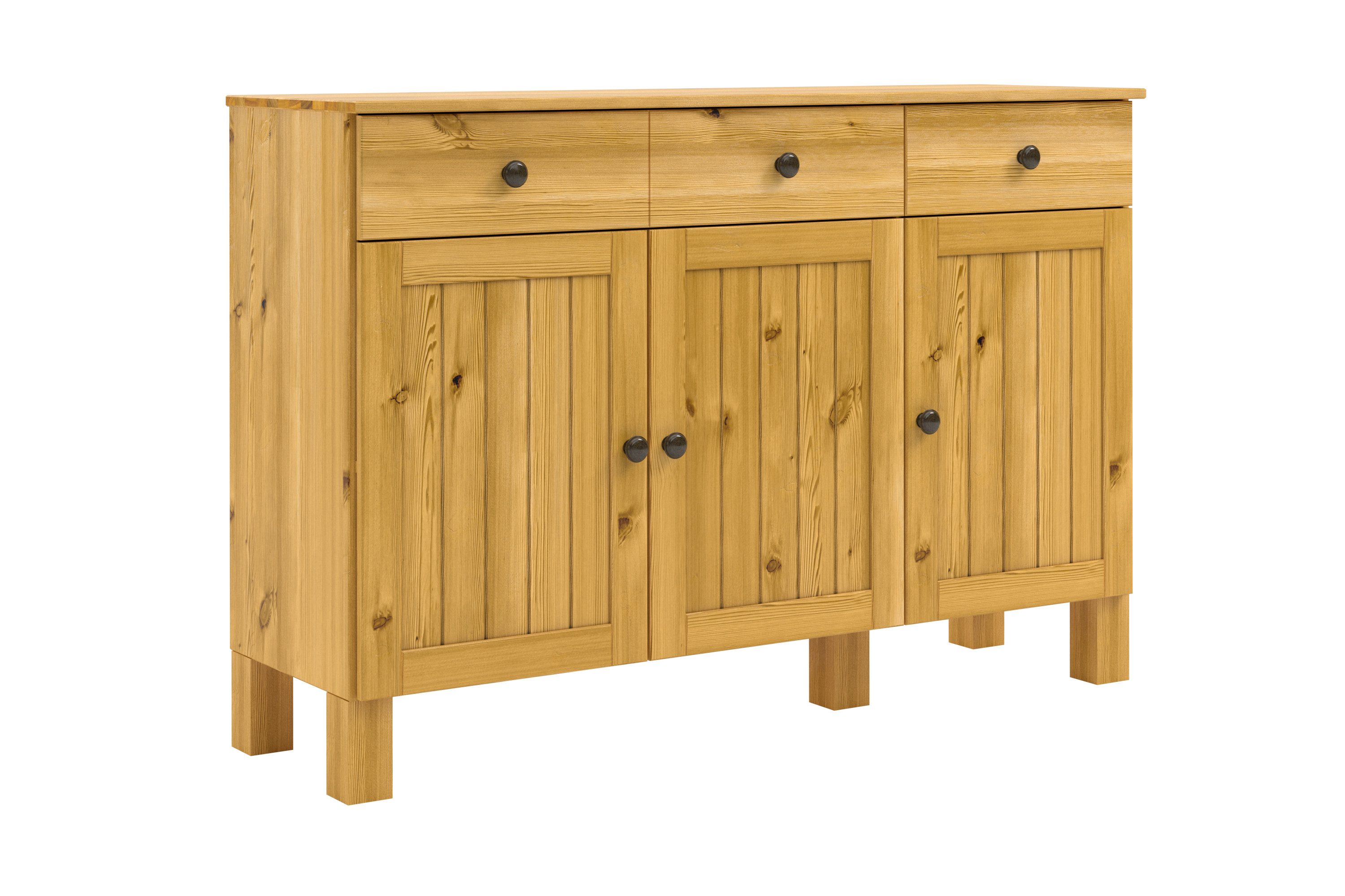 Home affaire Anrichte Alby2, Mit 3 Двери, 3 Schubkästen und Metallgriffe, Breite 125 cm