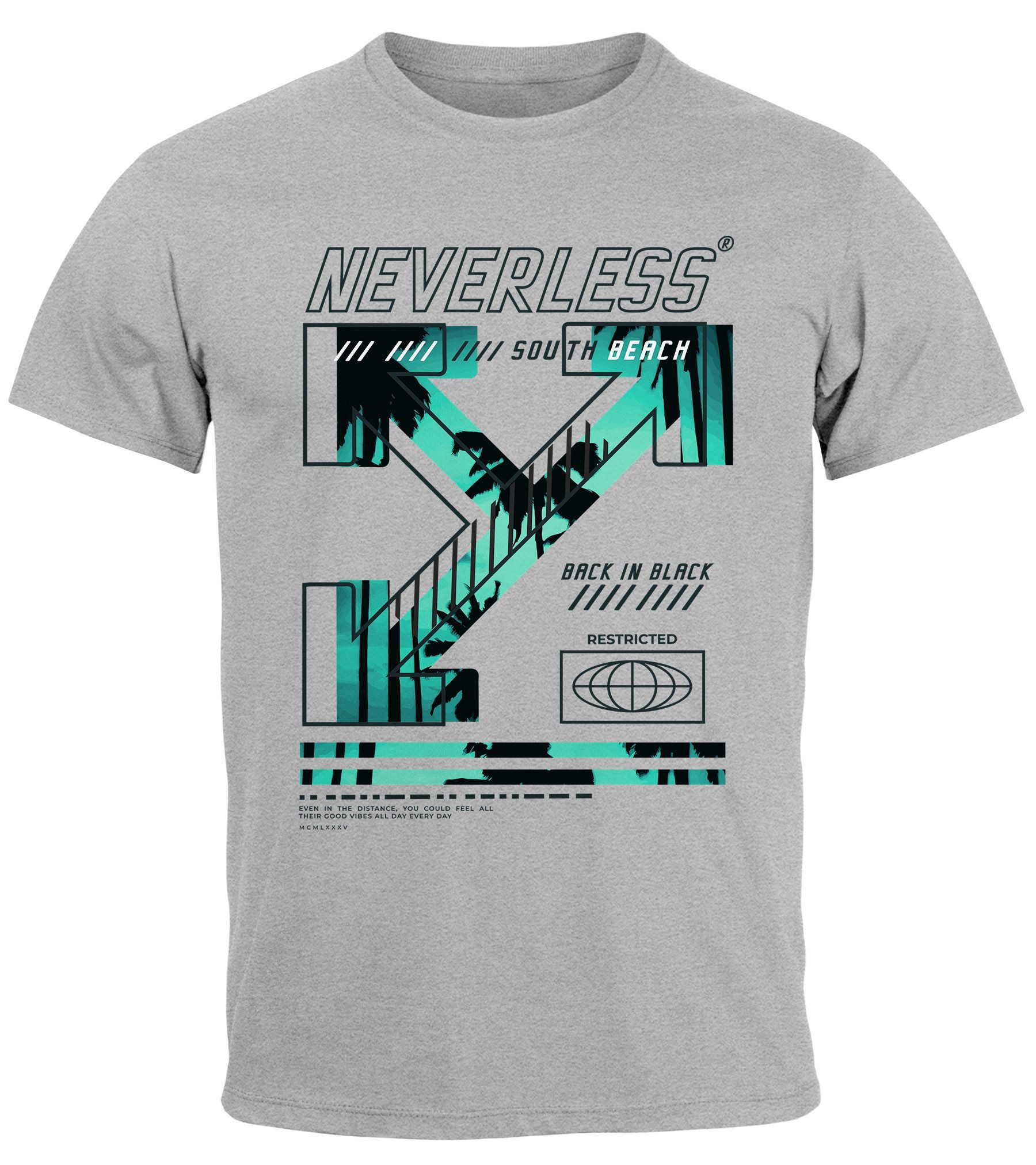 Neverless Print-Shirt Herren T-Shirt Text Print günstig online kaufen
