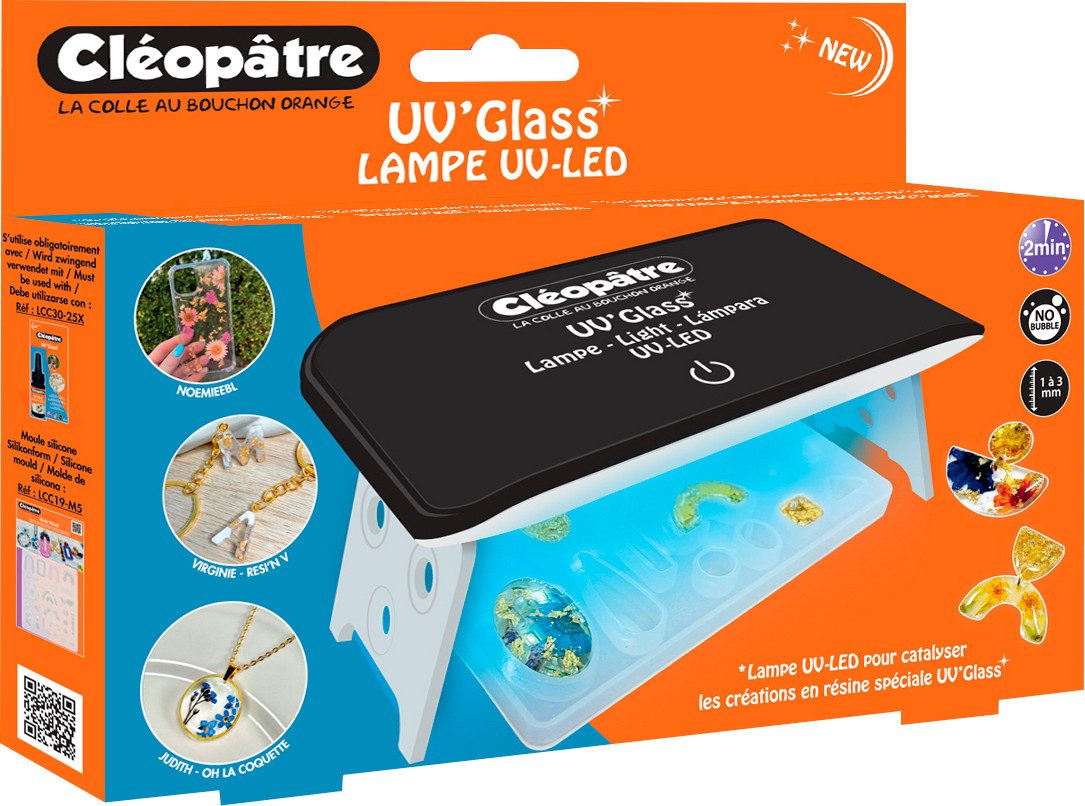 Cléopâtre Modellierwerkzeug UV LED Lampe, 2-teilig, 16x8,5cm
