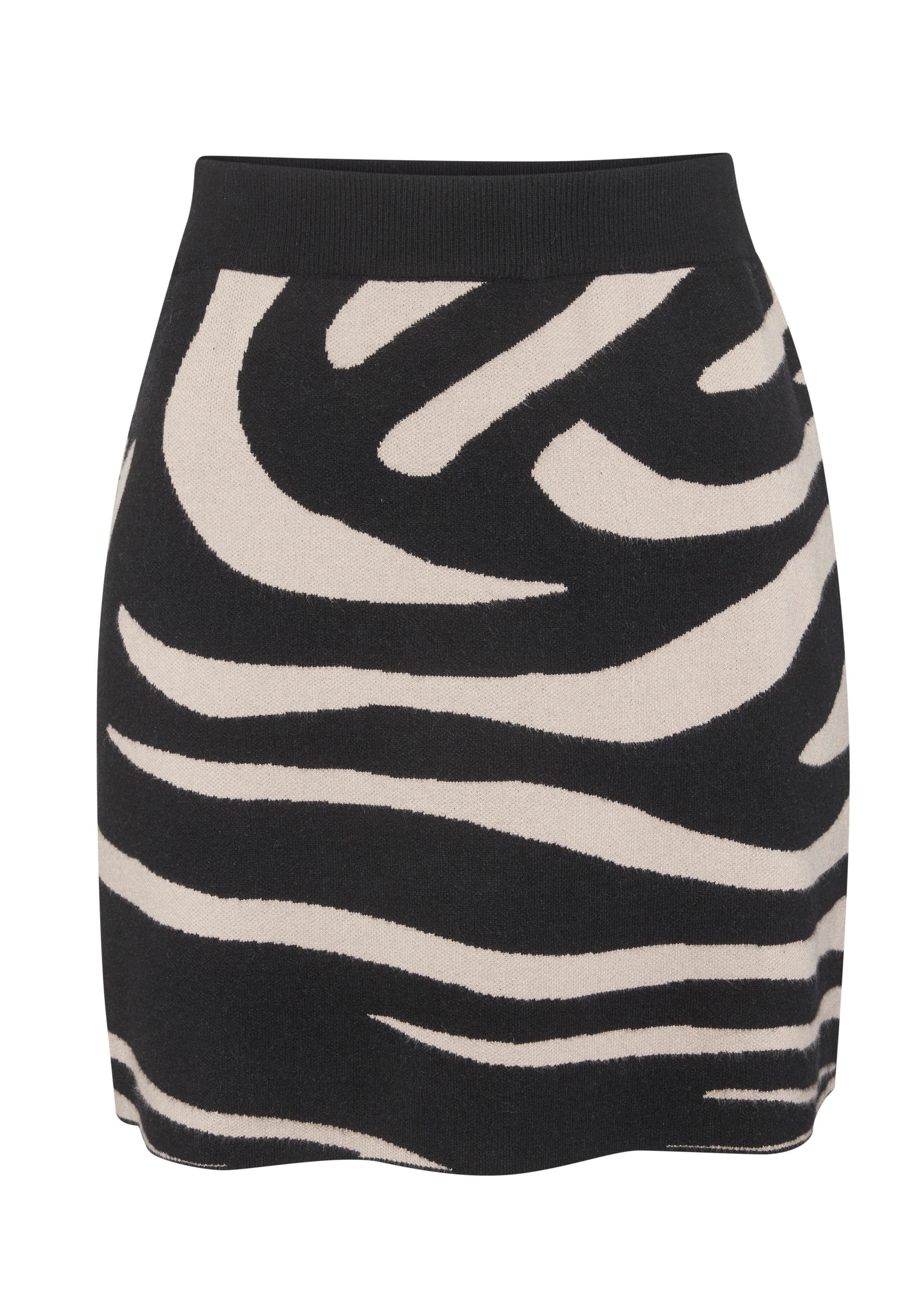 LASCANA Strickrock mit Animalmuster und leicht ausgestellter Passform Minirock aus softer Strickware, kurzer Rock mit elastischem Bund. € 39,99