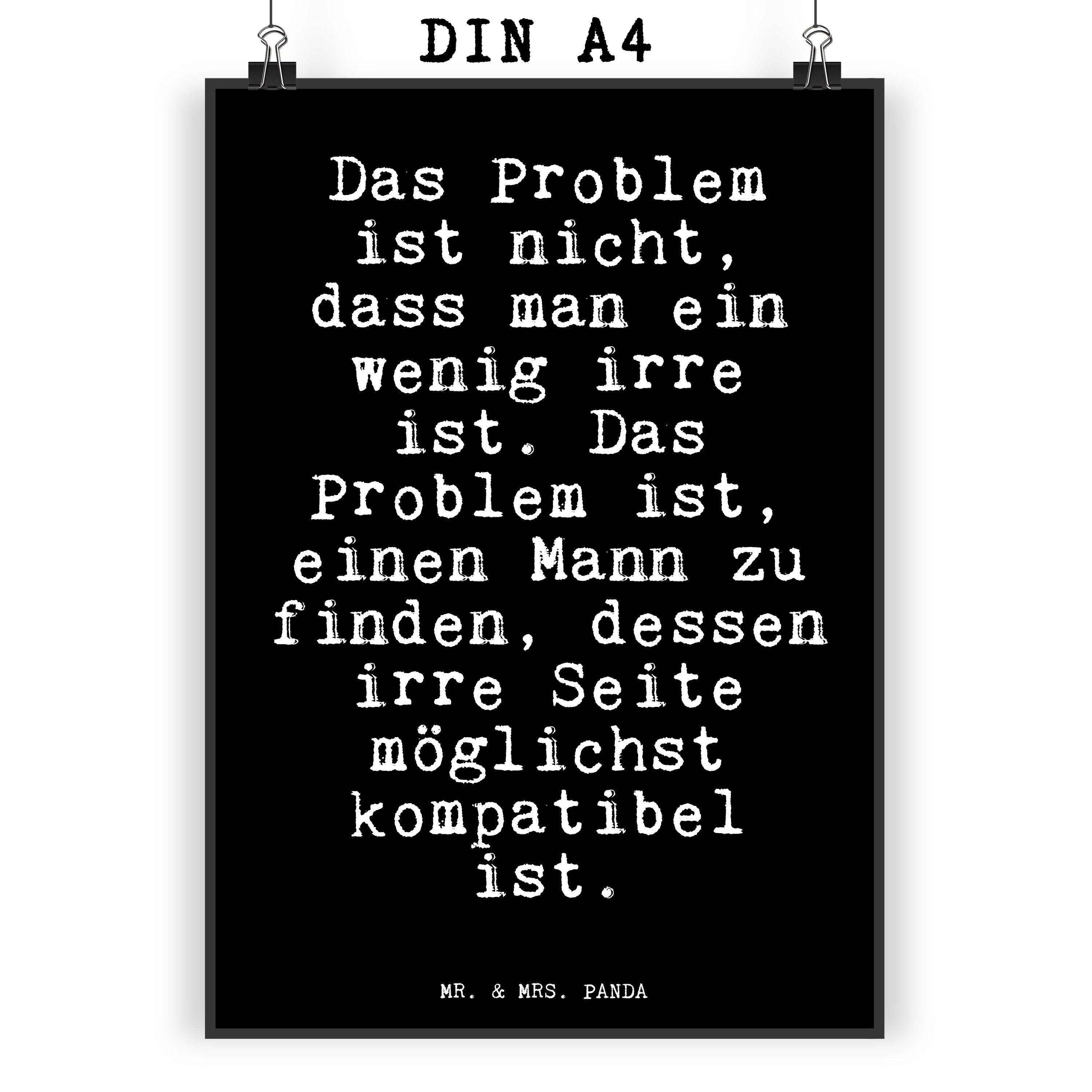 Mr. & Mrs. Panda Poster »Das Problem ist nicht,... Schwarz Geschenk