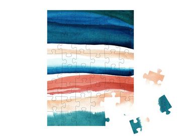 puzzleYOU Puzzle Aquarell mit Wasserfarbe, 48 Puzzleteile, puzzleYOU-Kollektionen Abstrakt