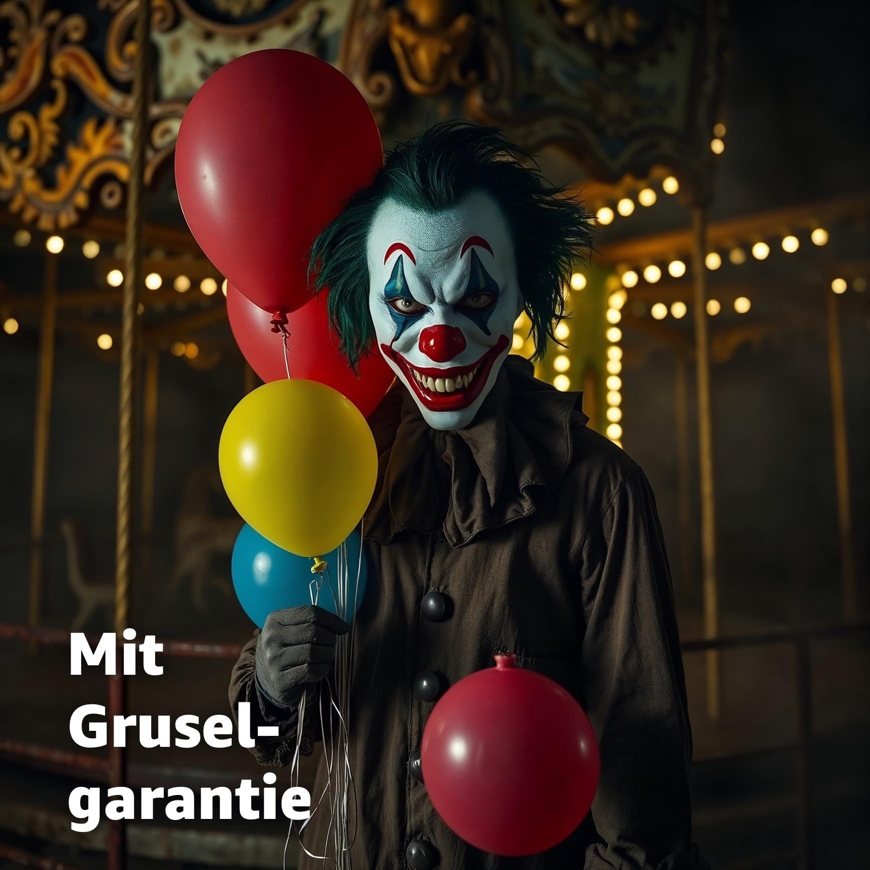 TK Gruppe Verkleidungsmaske Joker Gesichtsmaske – Kostüm Zubehör für Damen & Herren, (1-tlg)