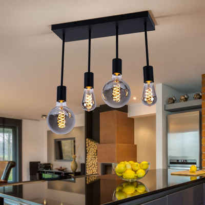 etc-shop Pendelleuchte, Leuchtmittel nicht inklusive, Decken Hänge Lampe Retro Design Wohn Ess Zimmer Beleuchtung VINTAGE