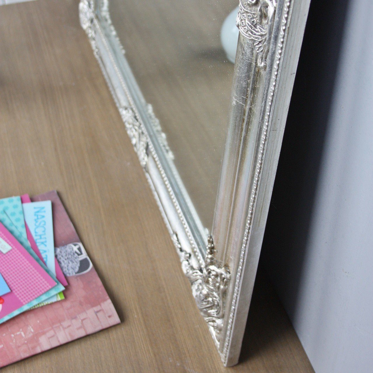 Eleganter im Wandspiegel elbmöbel Spiegel Spiegel: Anblick Landhaus silber Look barock, Wandspiegel Vintage