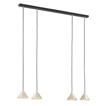 Licht-Erlebnisse Pendelleuchte MIRA, ohne Leuchtmittel, Metall GX53 H: max. 100 cm in Schwarz Gold 4-flammig